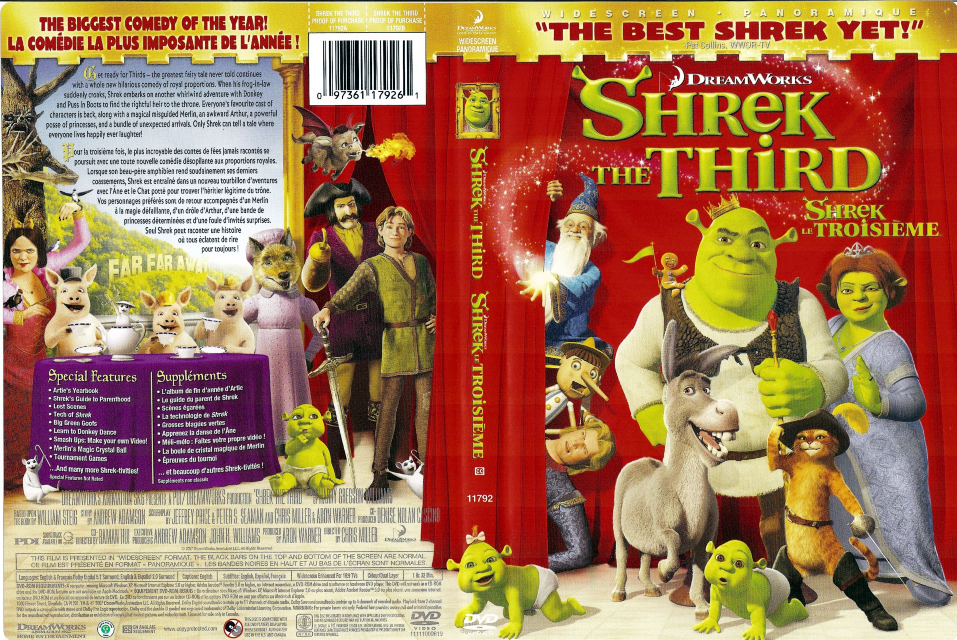 Jaquette DVD Shrek 3 Zone 1