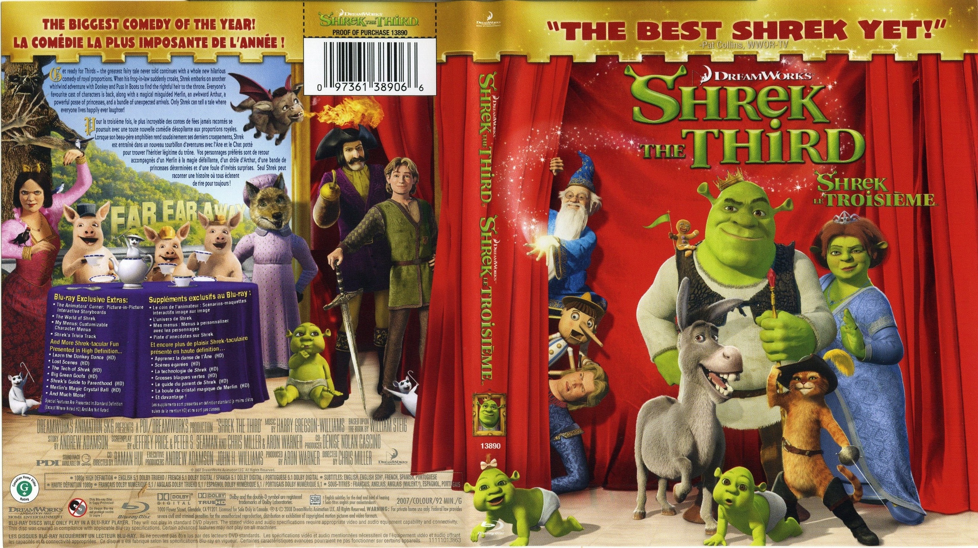 Jaquette DVD Shrek 3 (Canadienne) (BLU-RAY)