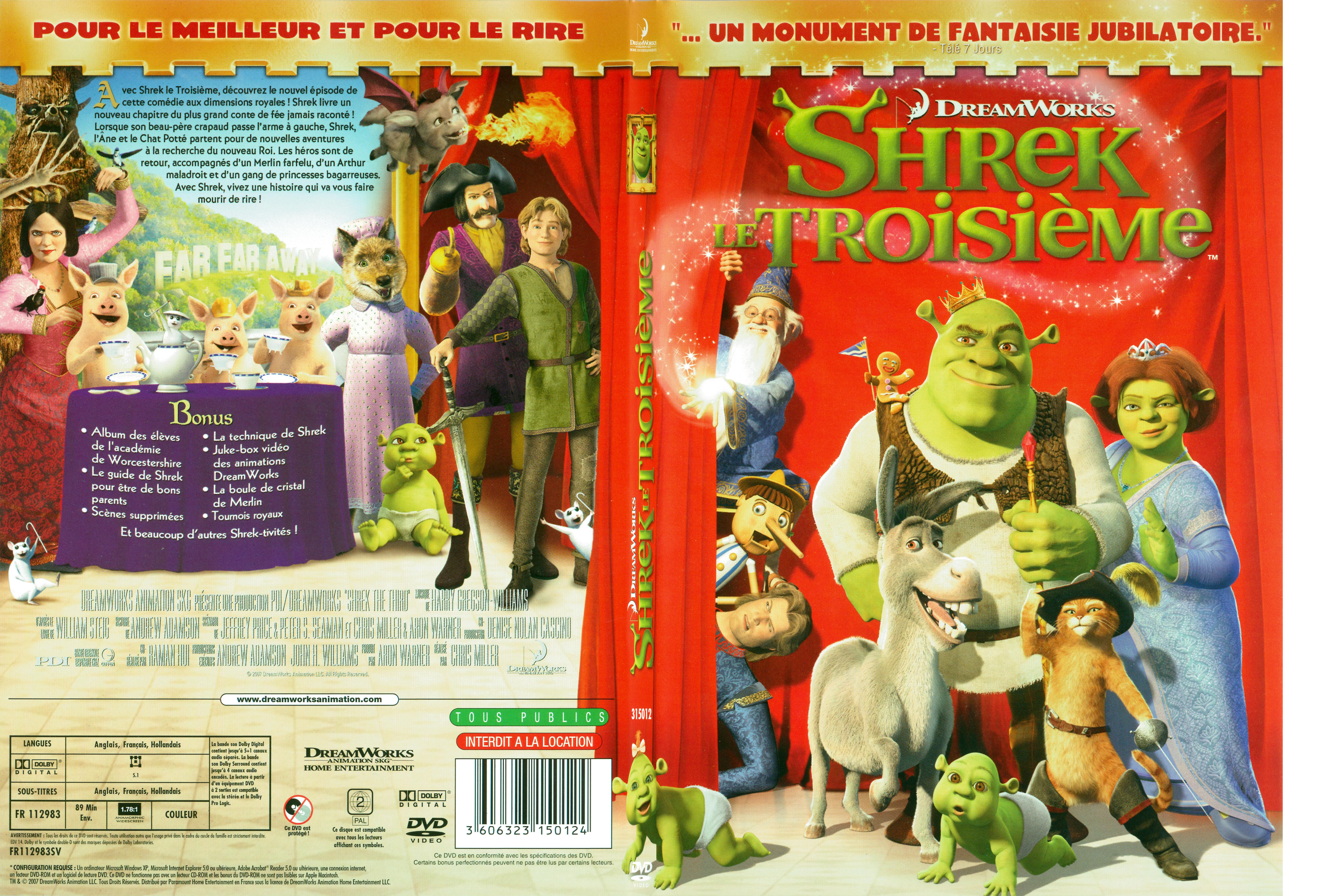 Jaquette DVD Shrek 3 - SLIM