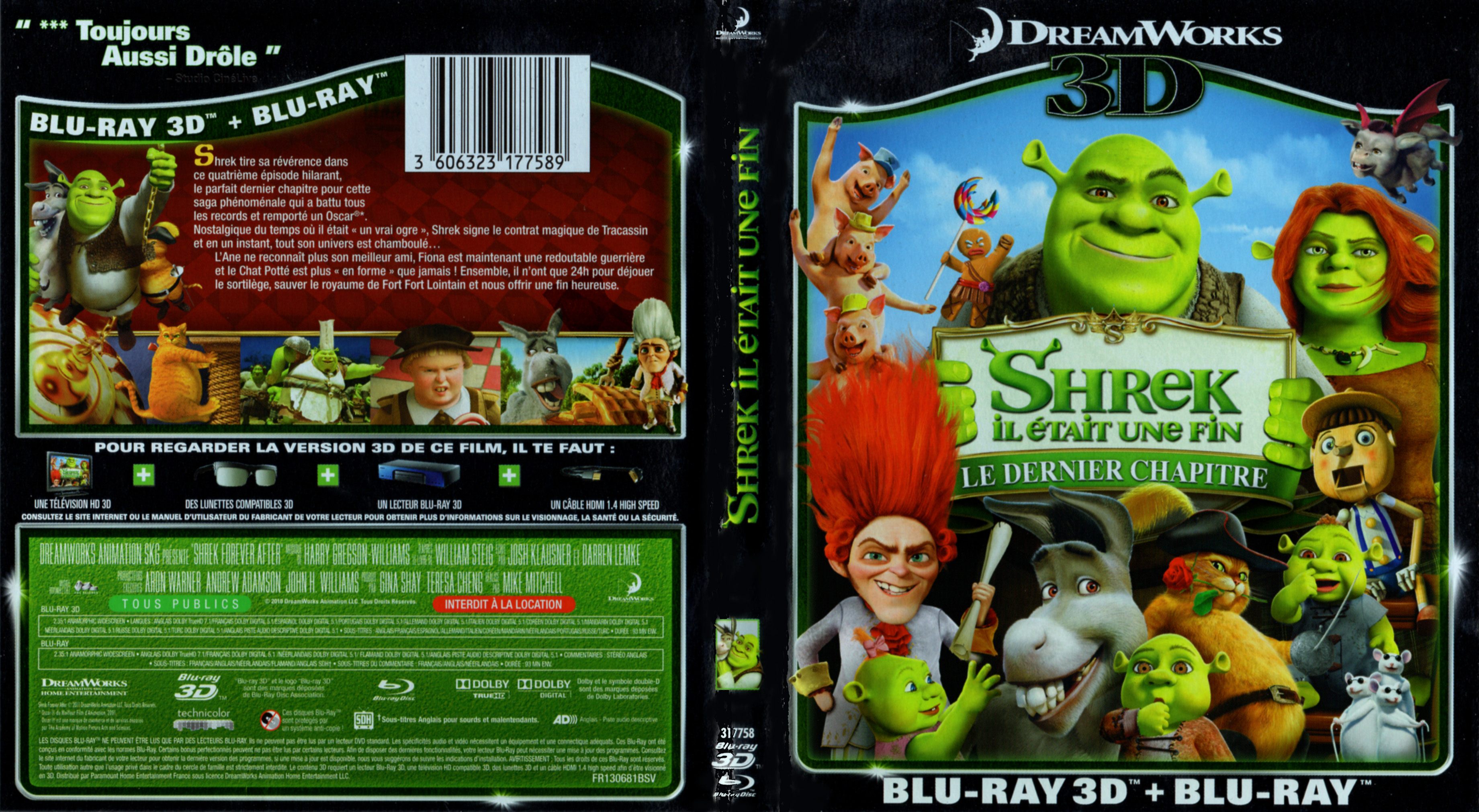 Jaquette DVD Shrek 4 3D (BLU-RAY) v2