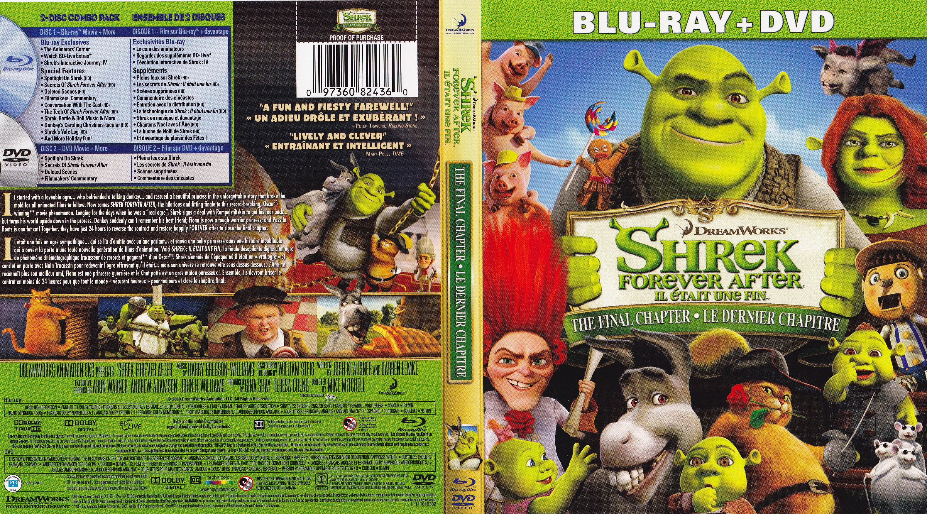 Jaquette DVD Shrek 4 (Canadienne) (BLU-RAY)