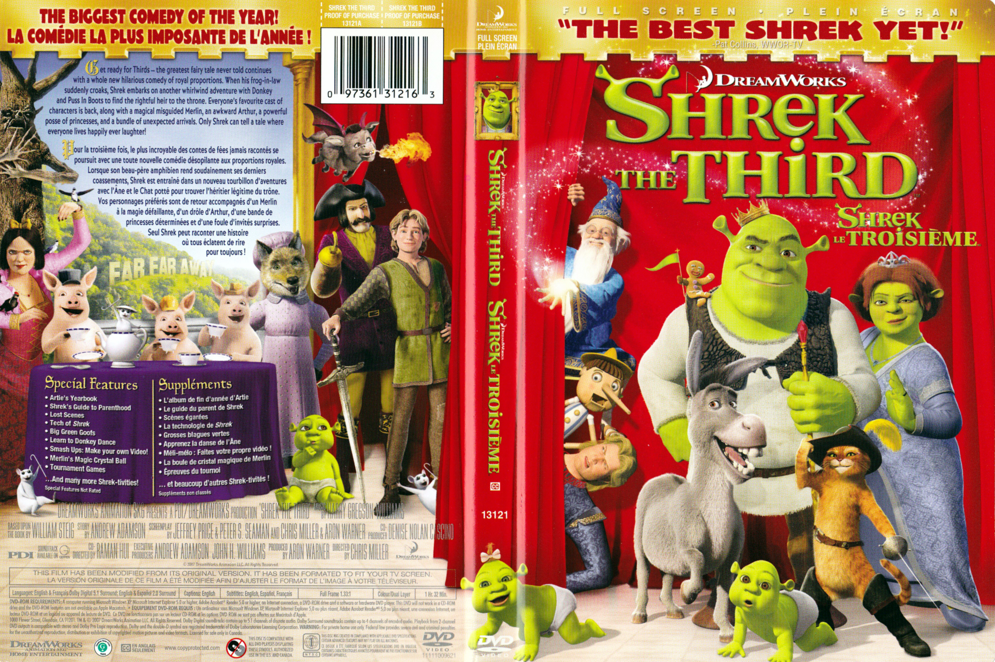 Jaquette DVD Shrek Le troisime - Shrek the third (Canadienne)