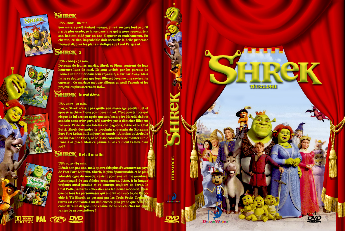 Jaquette DVD Shrek Retralogie custom