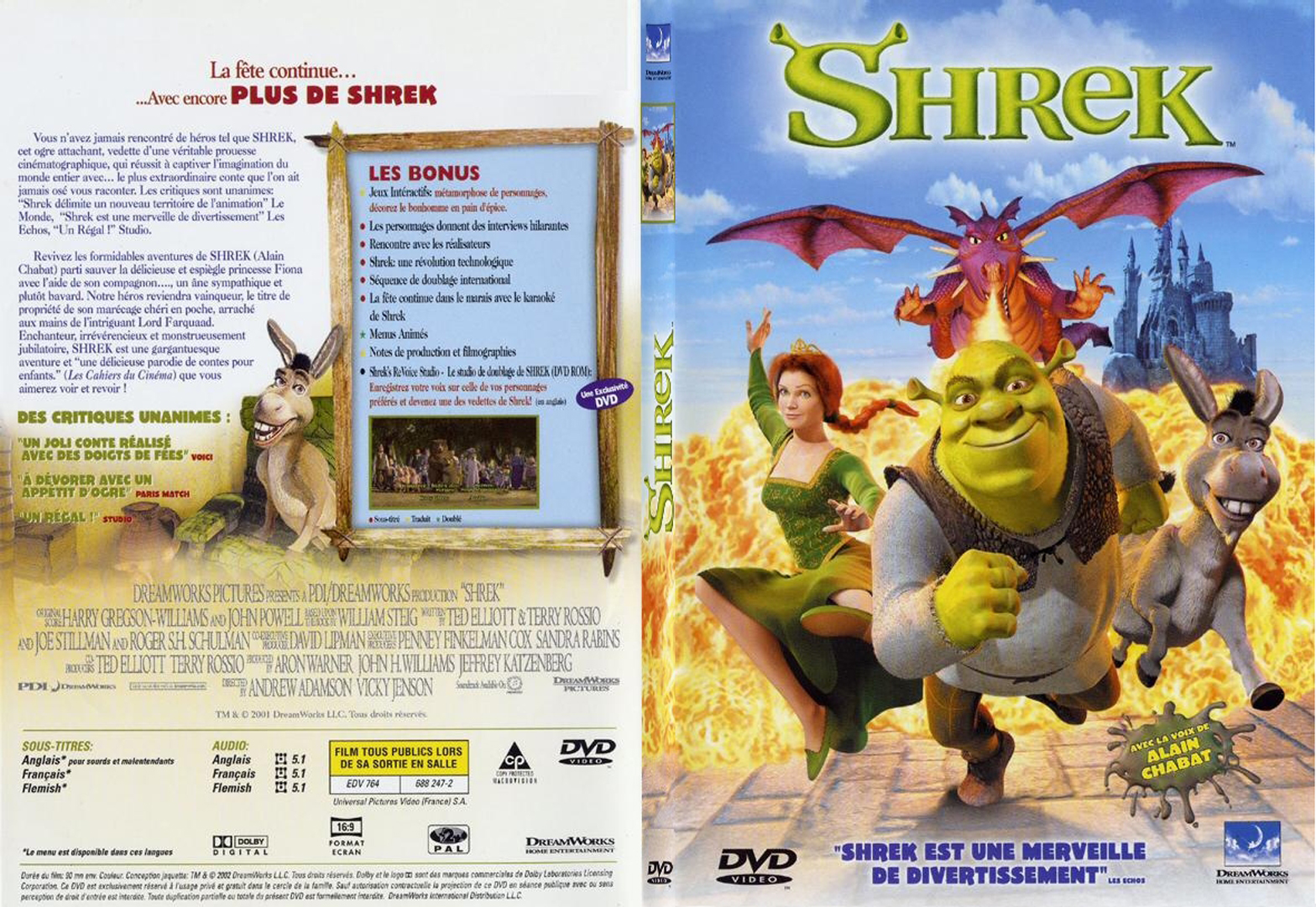 Jaquette DVD Shrek - SLIM