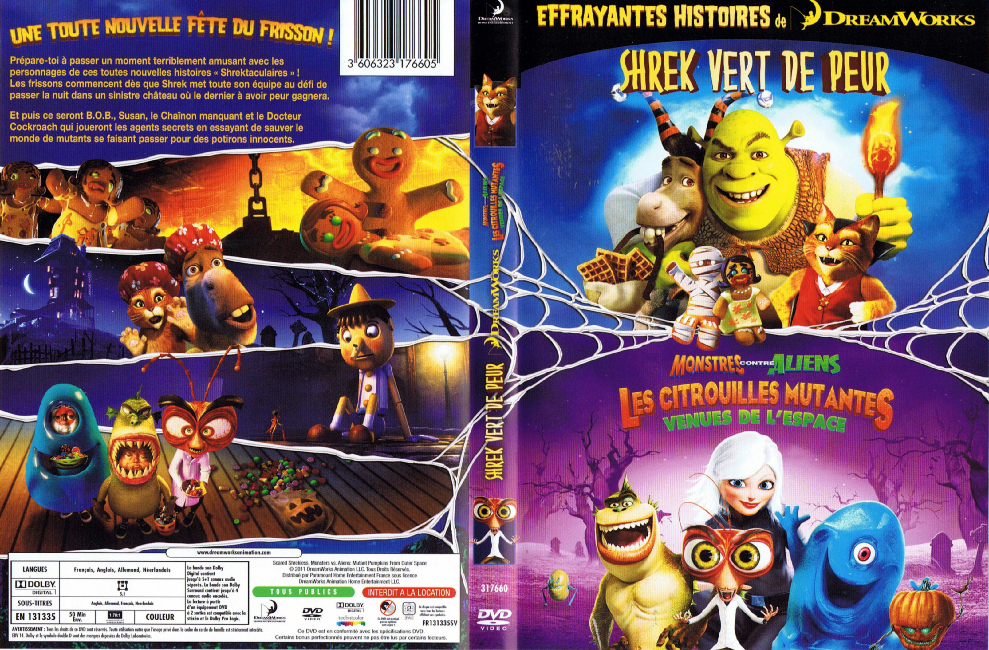 Jaquette DVD Shrek vert de peur