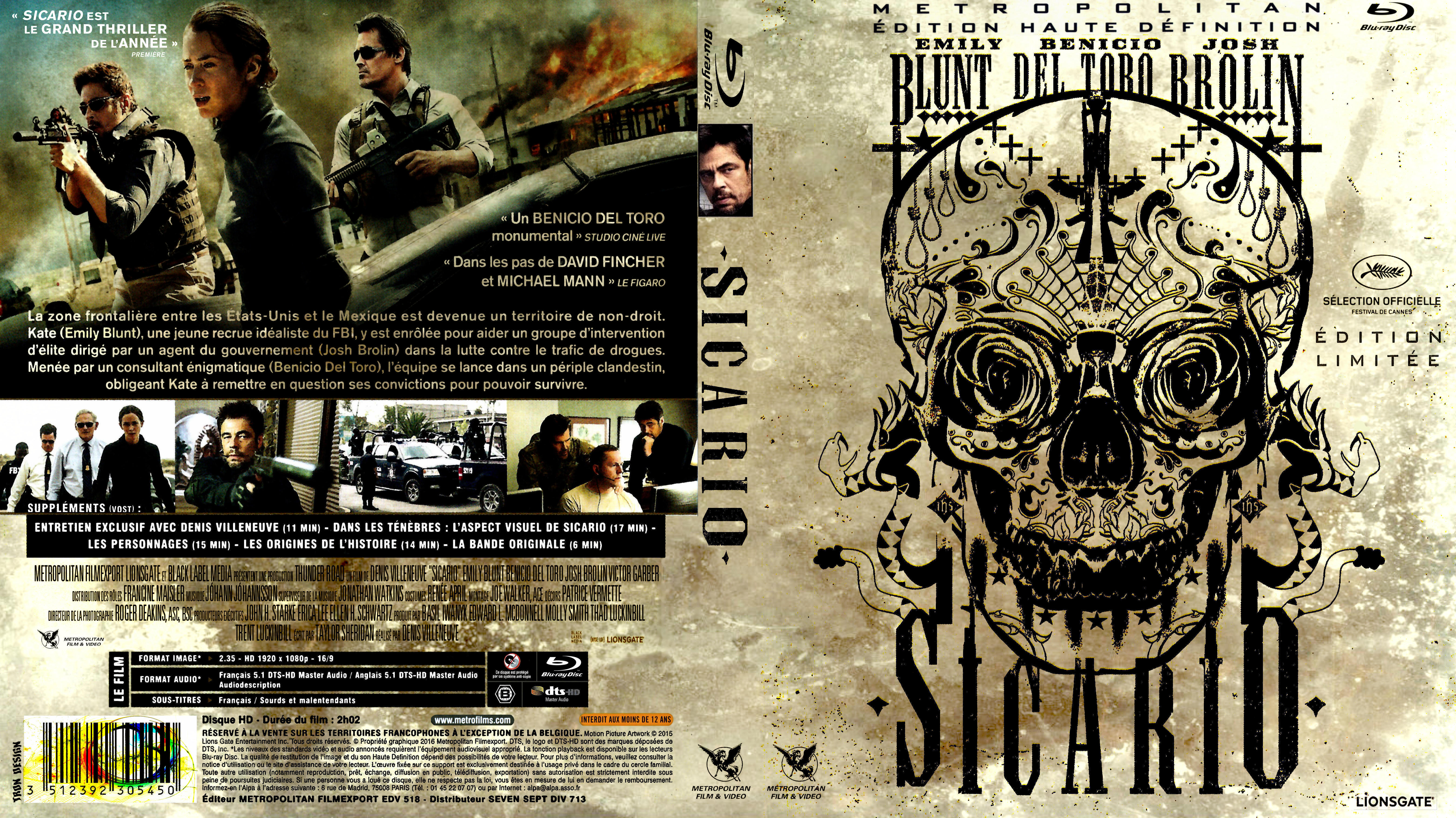 Jaquette DVD Sicario custom (BLU-RAY) 