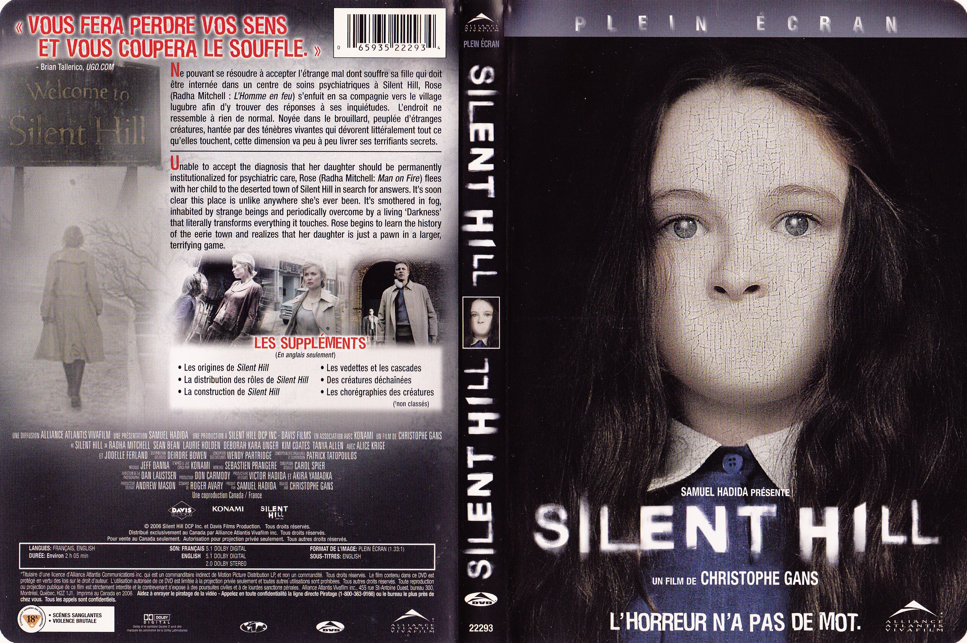 Jaquette DVD Silent hill (Canadienne)