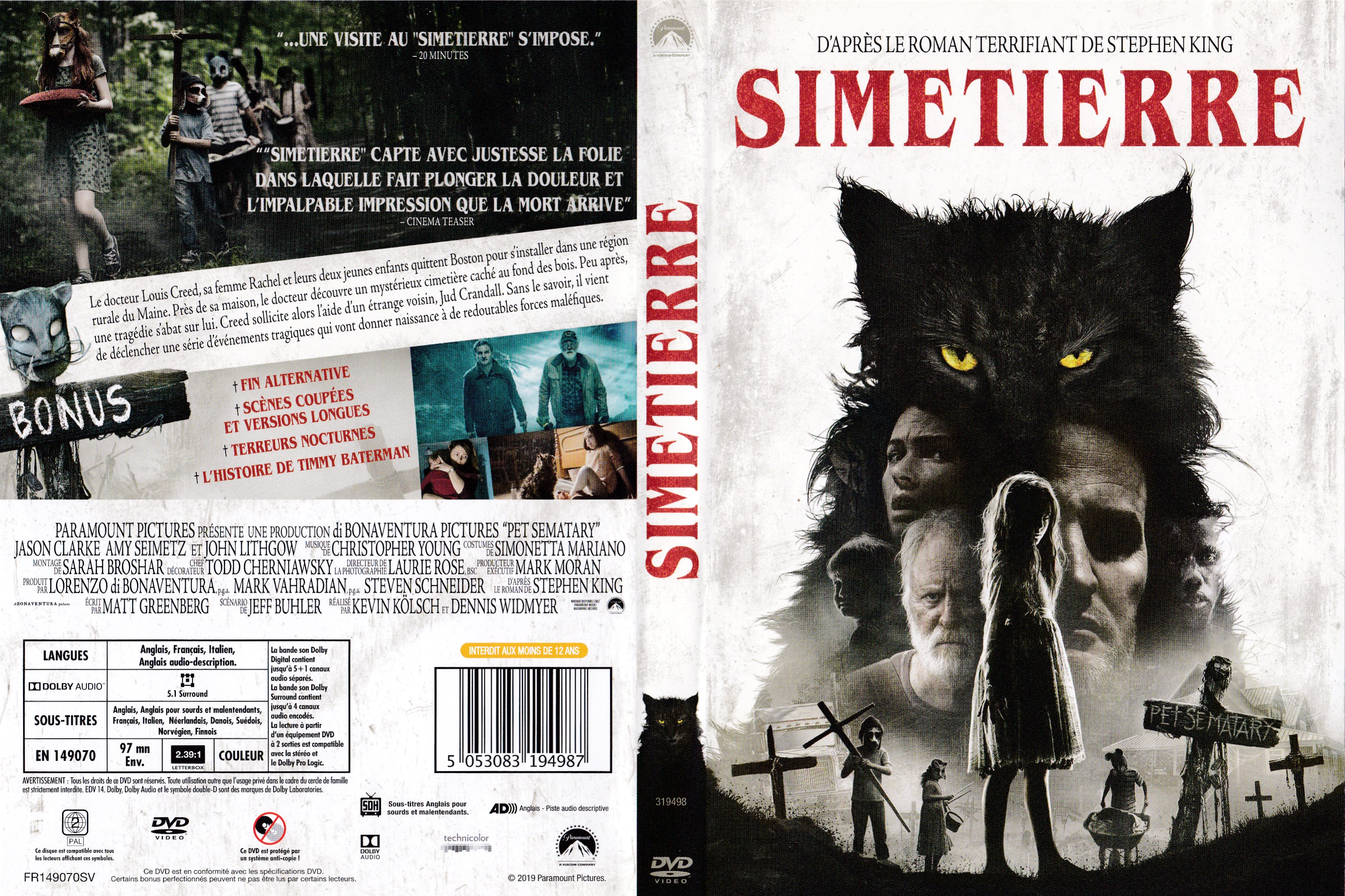 Jaquette DVD Simetierre (2019)