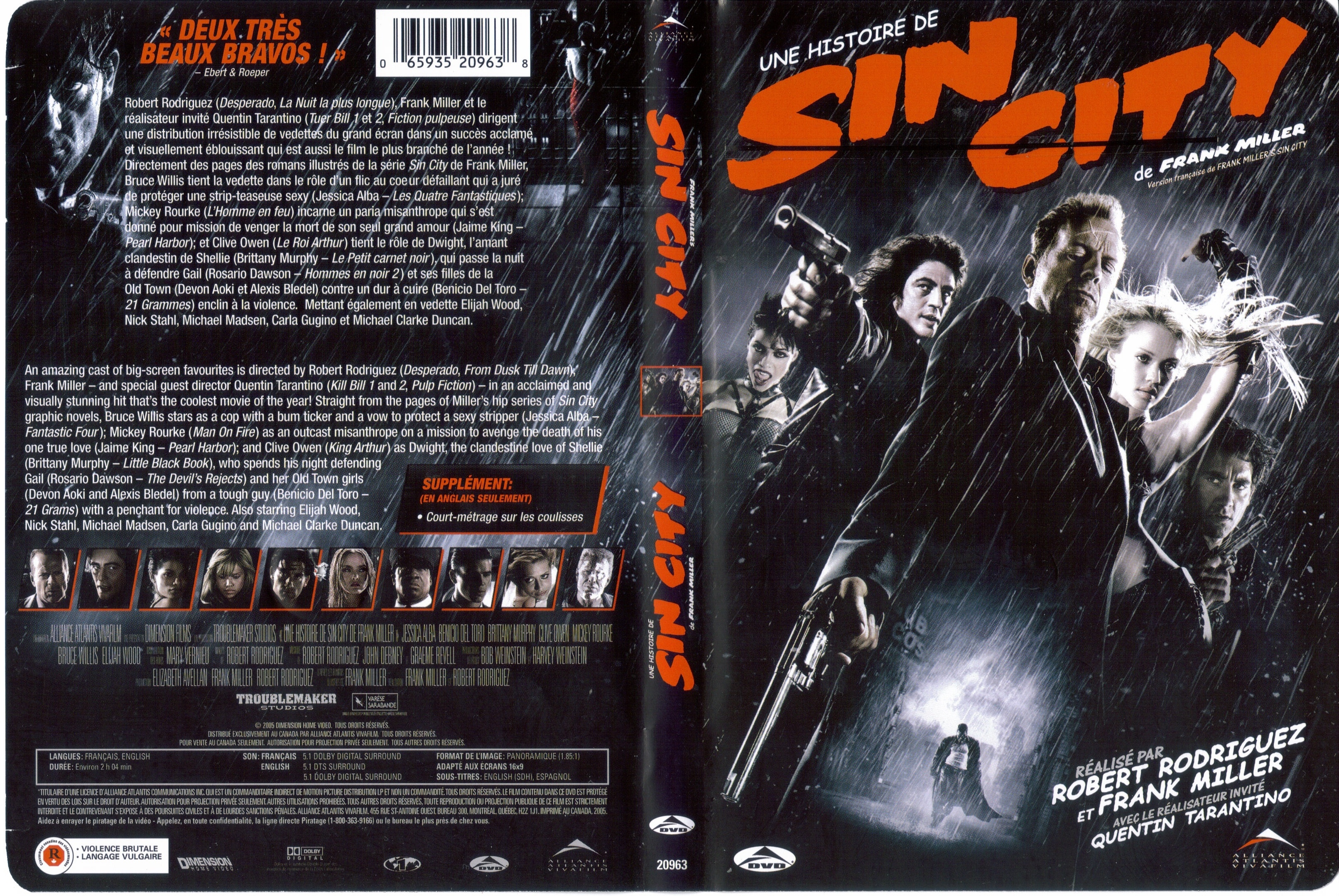 Jaquette DVD Sin city (Canadienne)