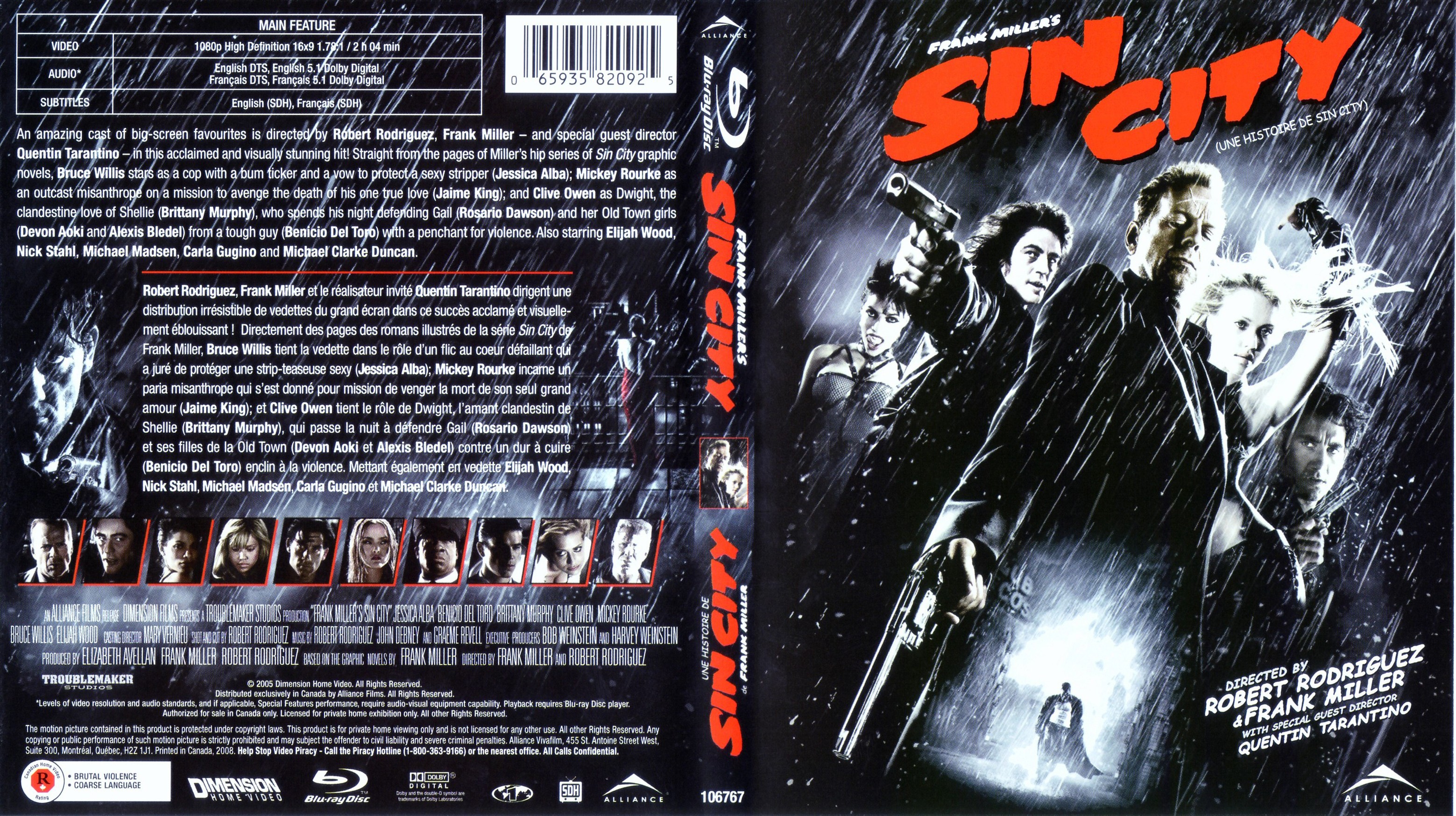 Jaquette DVD Sin city (Canadienne) (BLU-RAY)