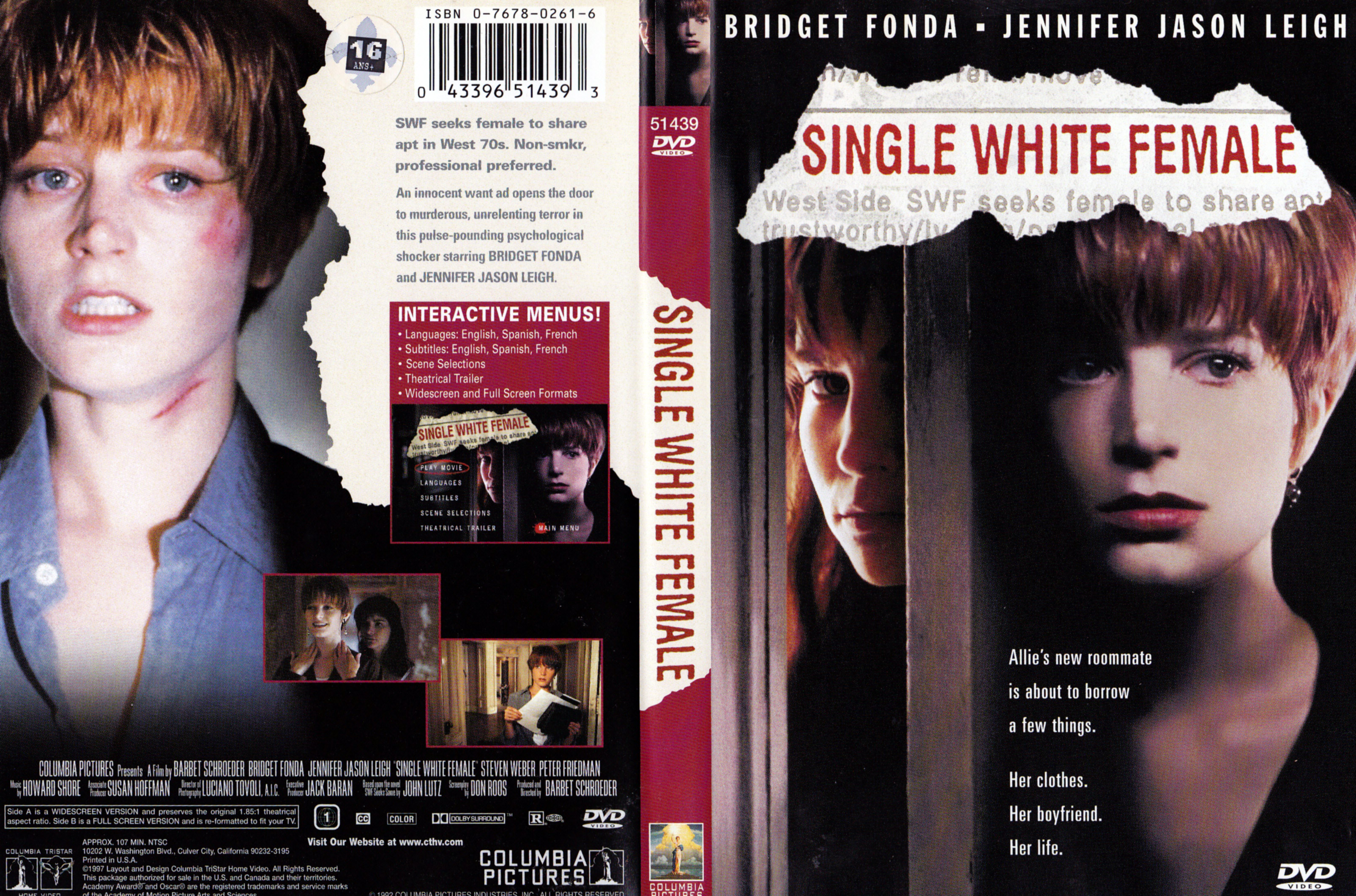 Jaquette DVD Single white female (Canadienne)