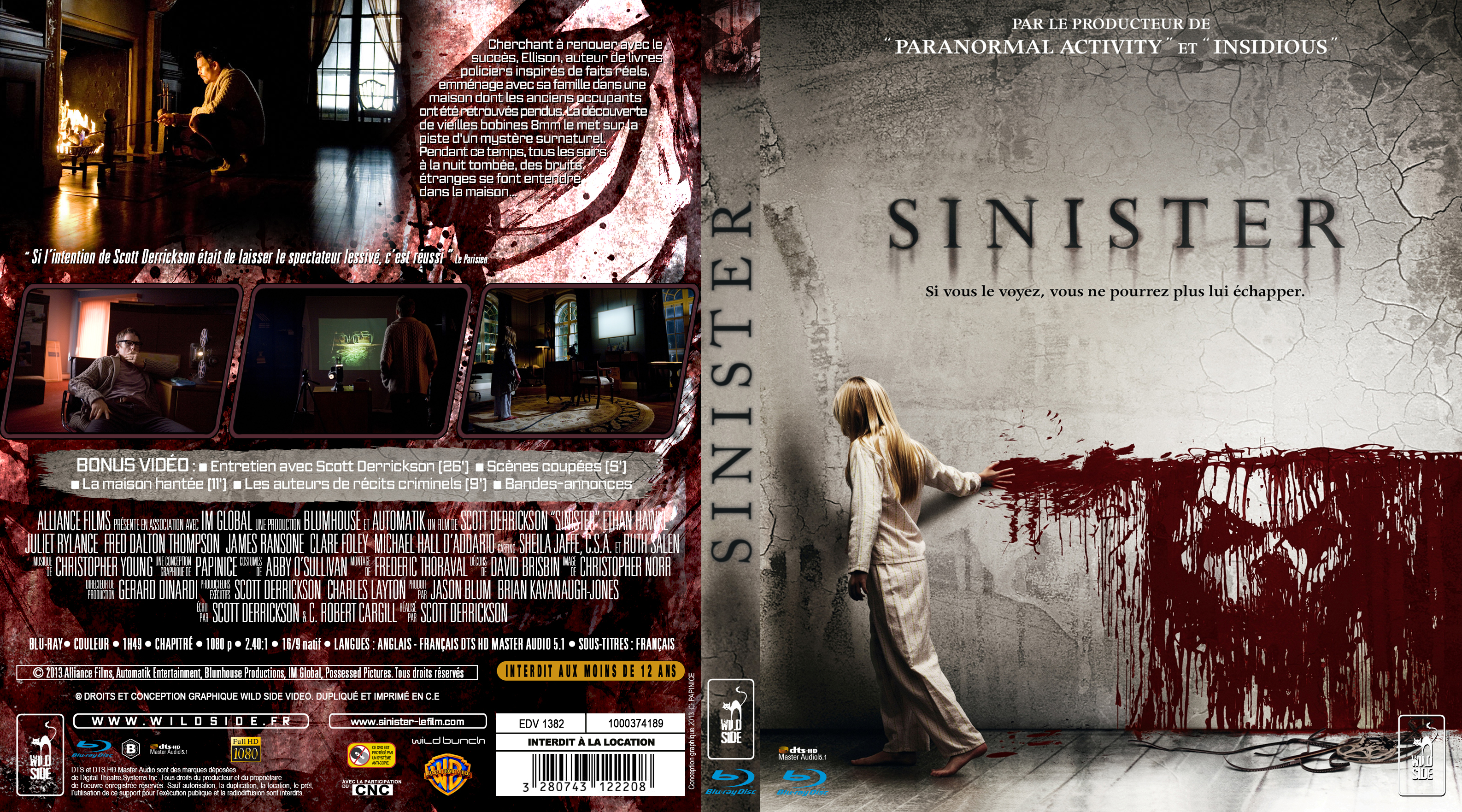 Jaquette DVD Sinister custom (BLU-RAY)