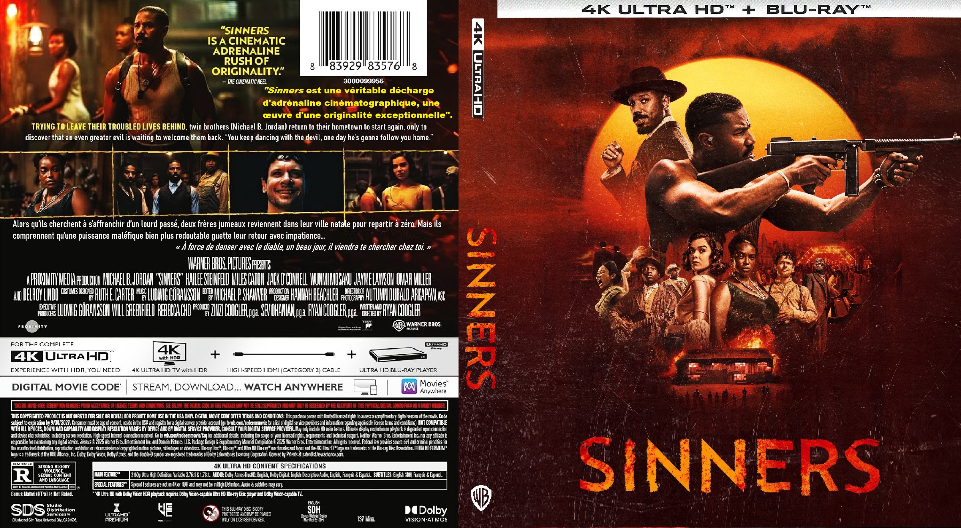 Jaquette DVD Sinners 4K custom (BLU-RAY)
