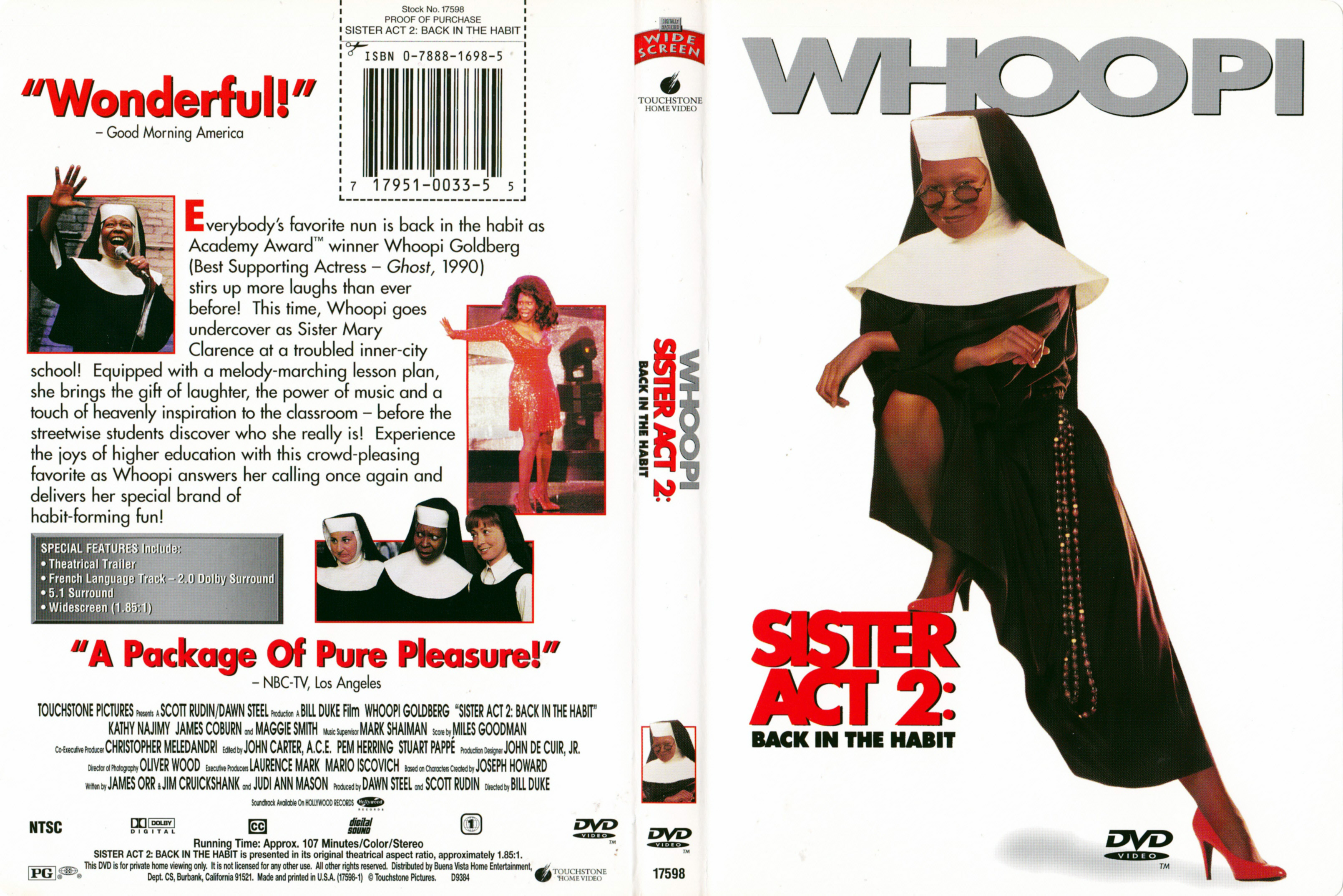 Jaquette DVD Sister act 2 - Back to the habit (Canadienne)