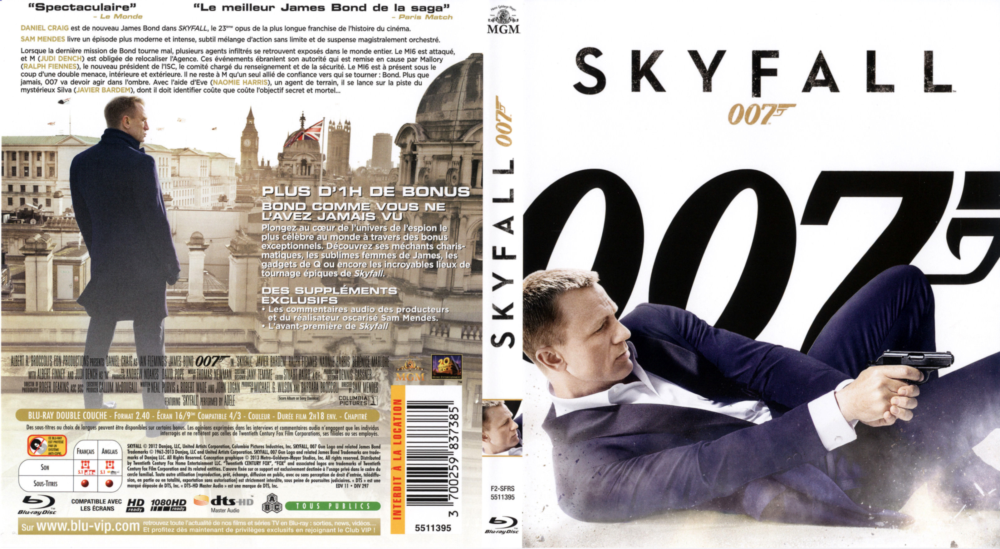 Jaquette DVD Skyfall (BLU-RAY)