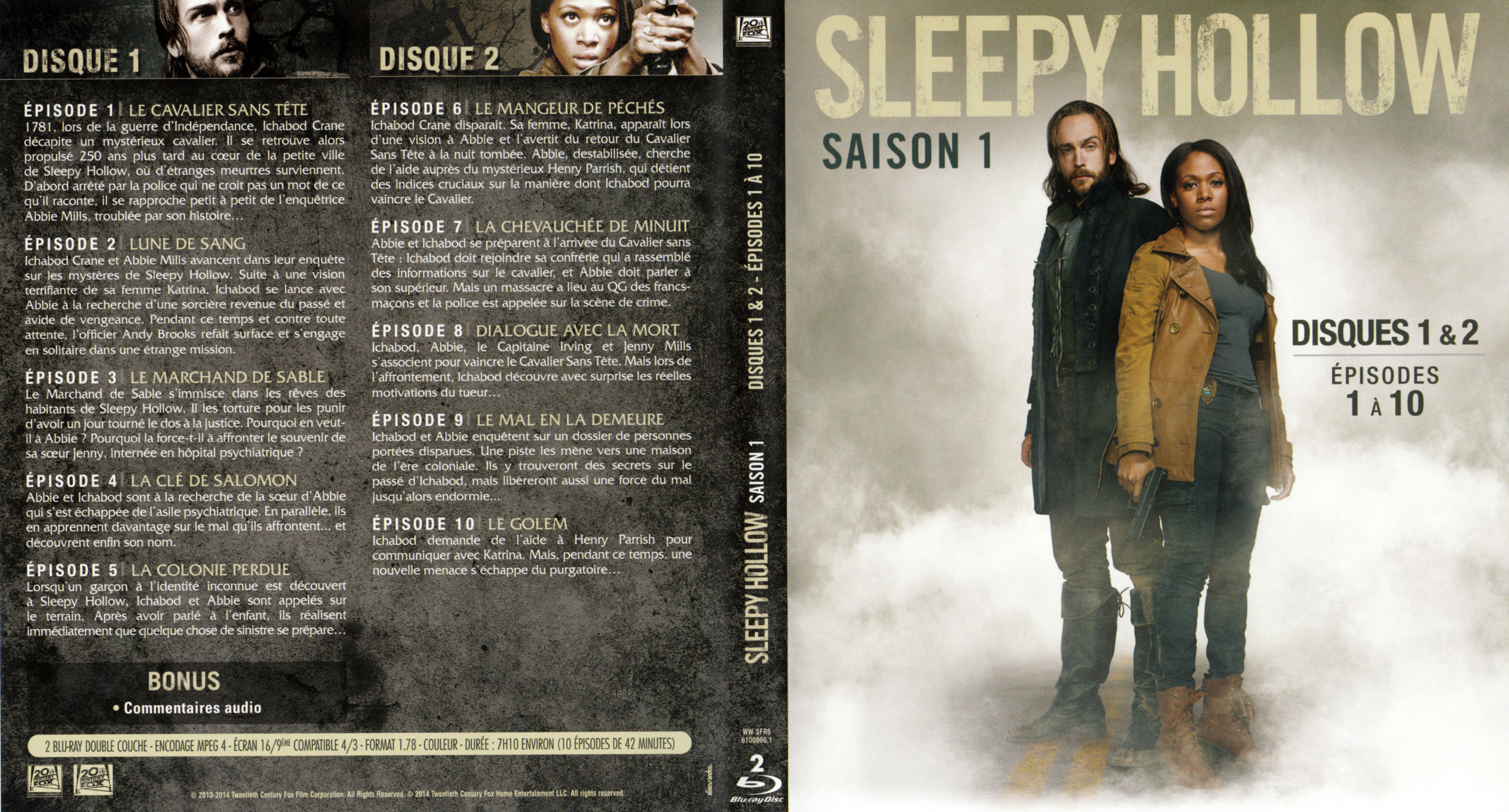 Jaquette DVD Sleepy hollow Saison 1 DISC 1-2 (BLU-RAY)