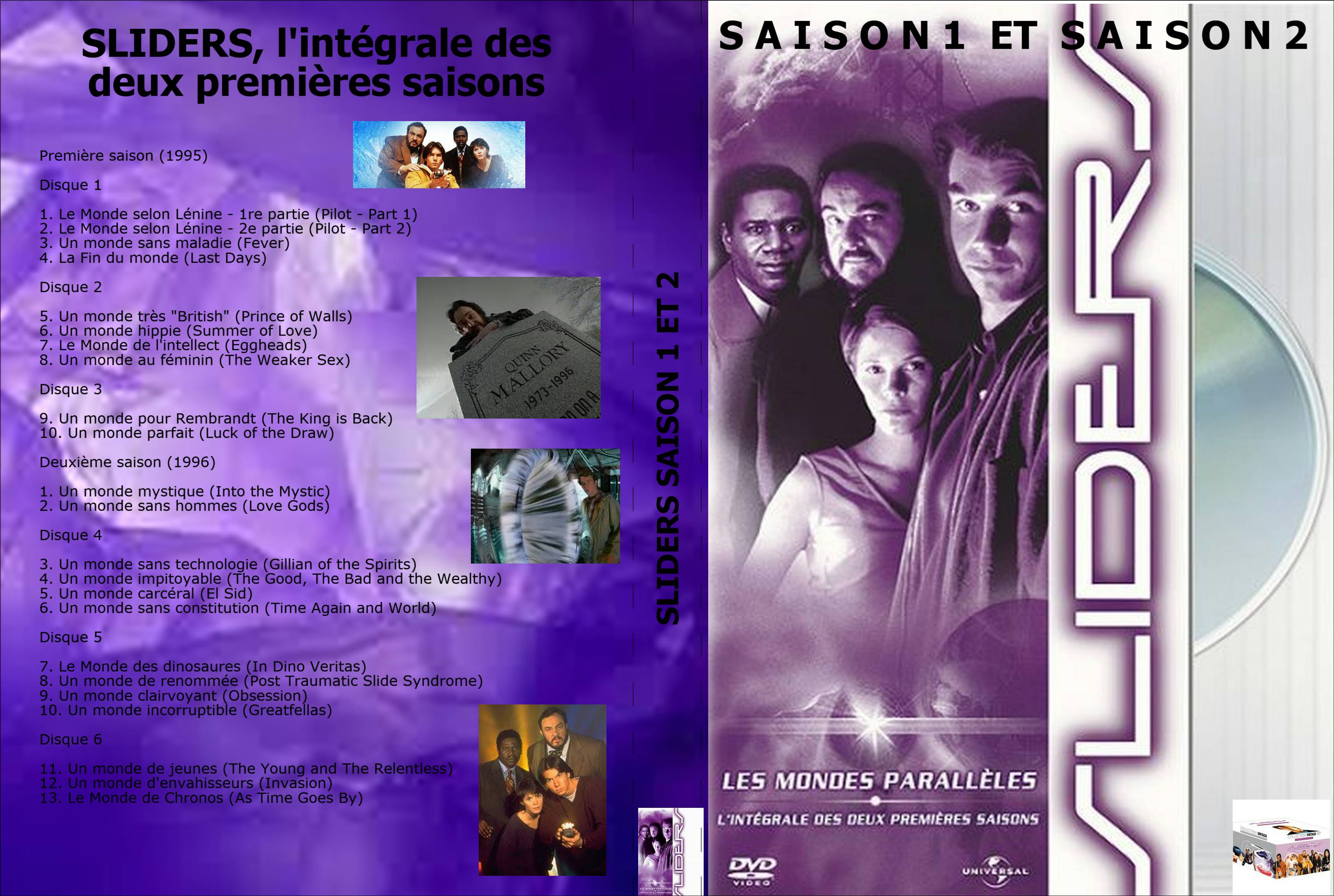 Jaquette DVD Sliders saison 1 et 2 custom