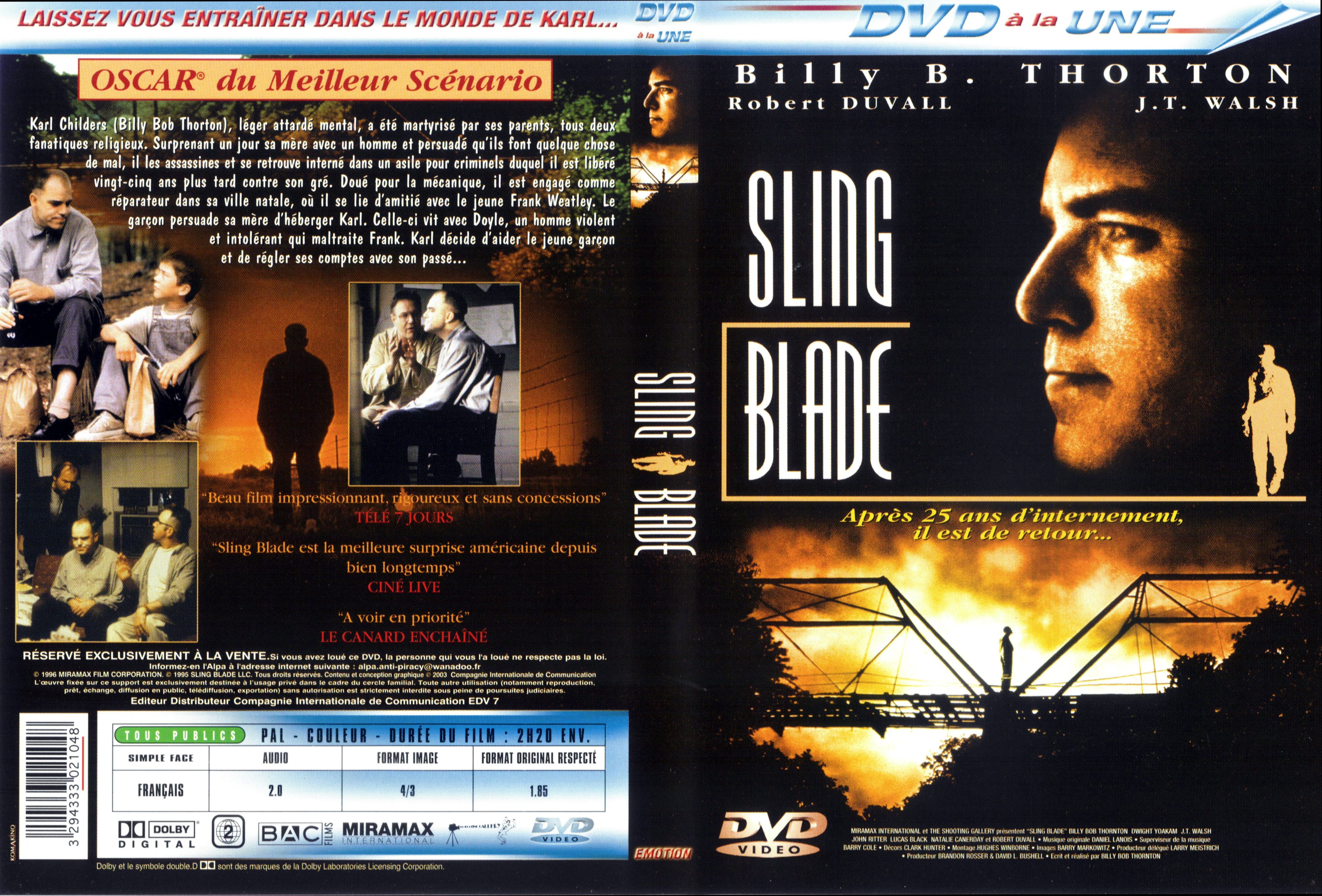 Jaquette DVD Sling Blade