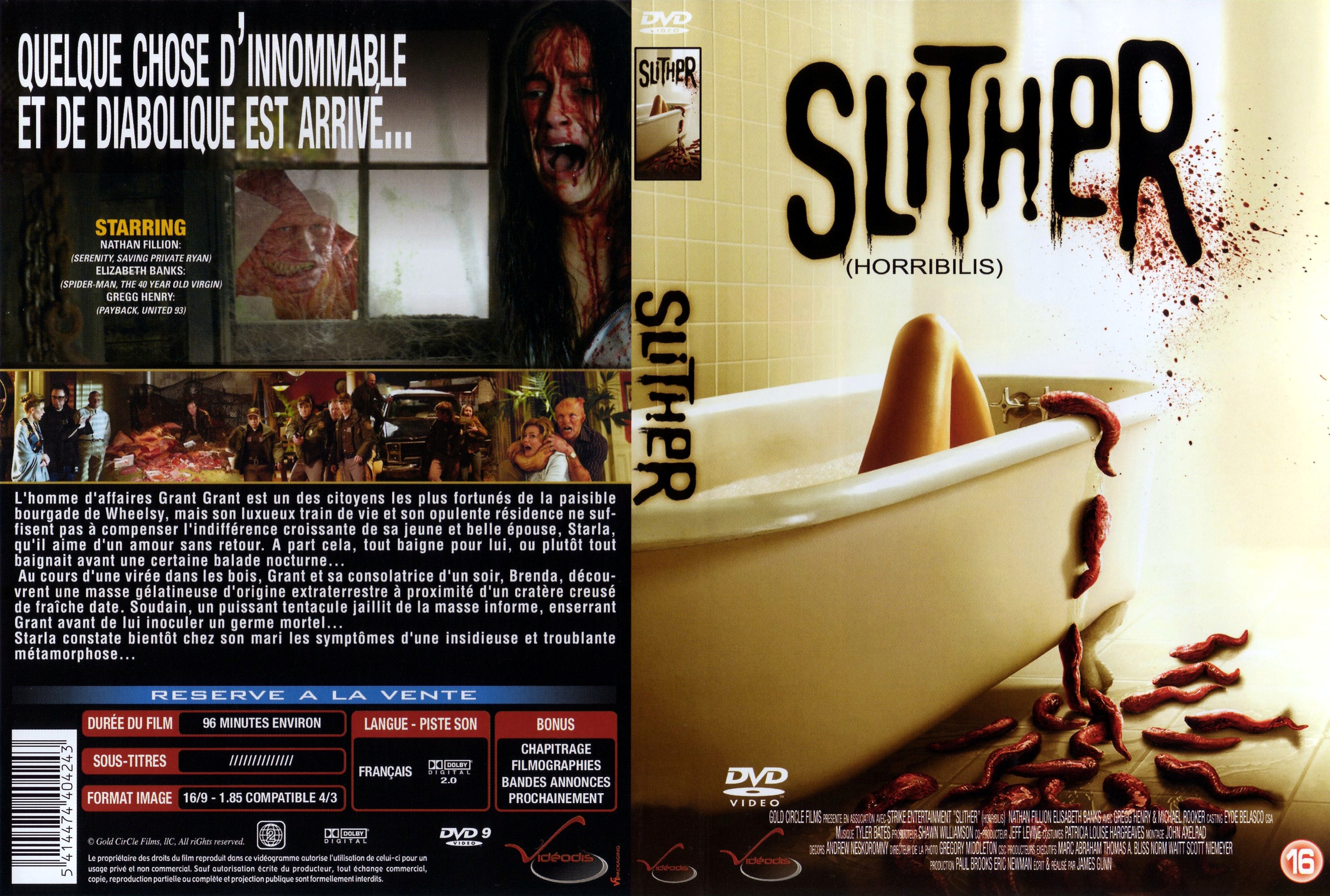 Jaquette DVD Slither horribilis