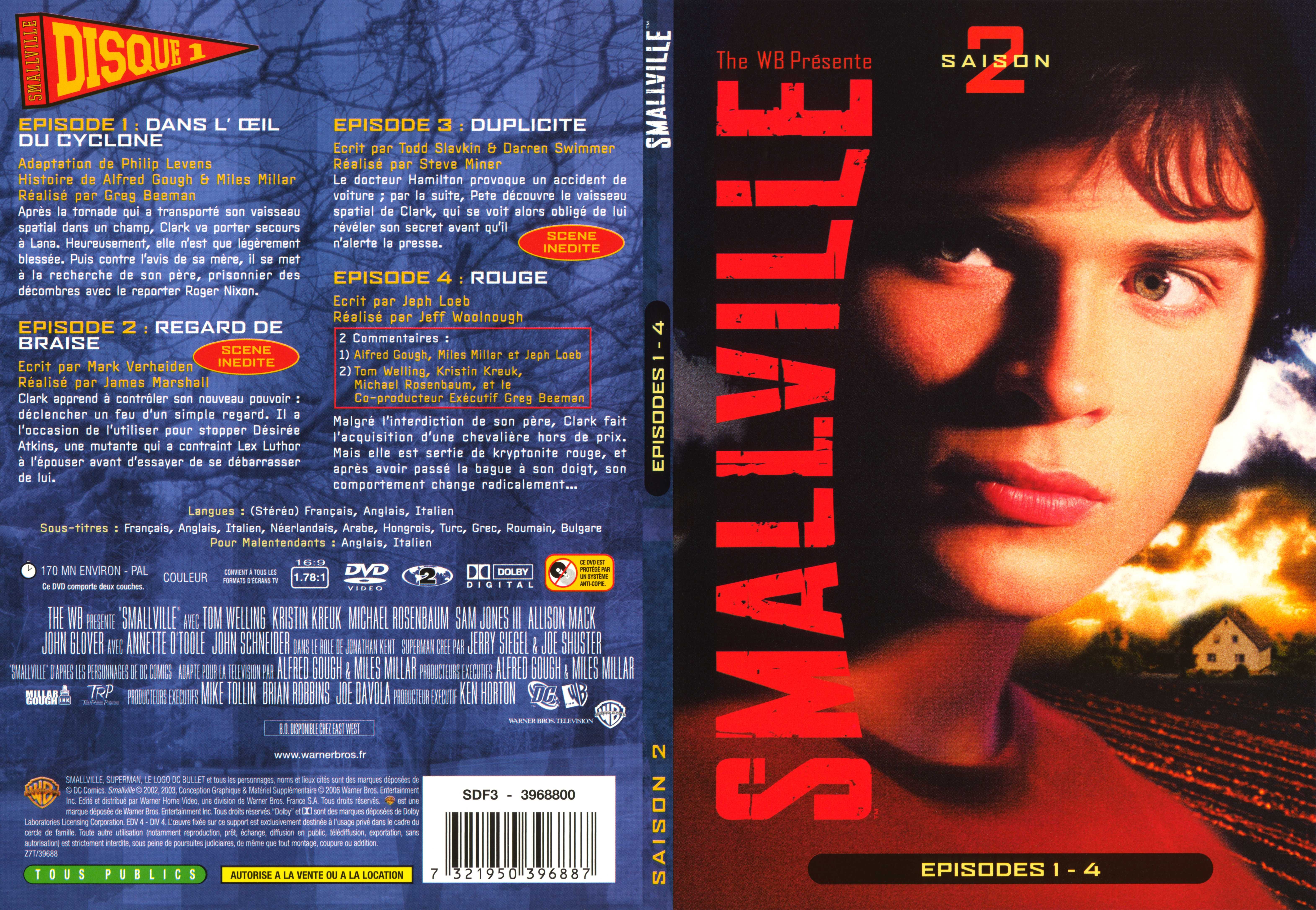 Jaquette DVD Smallville saison 2 DVD 1
