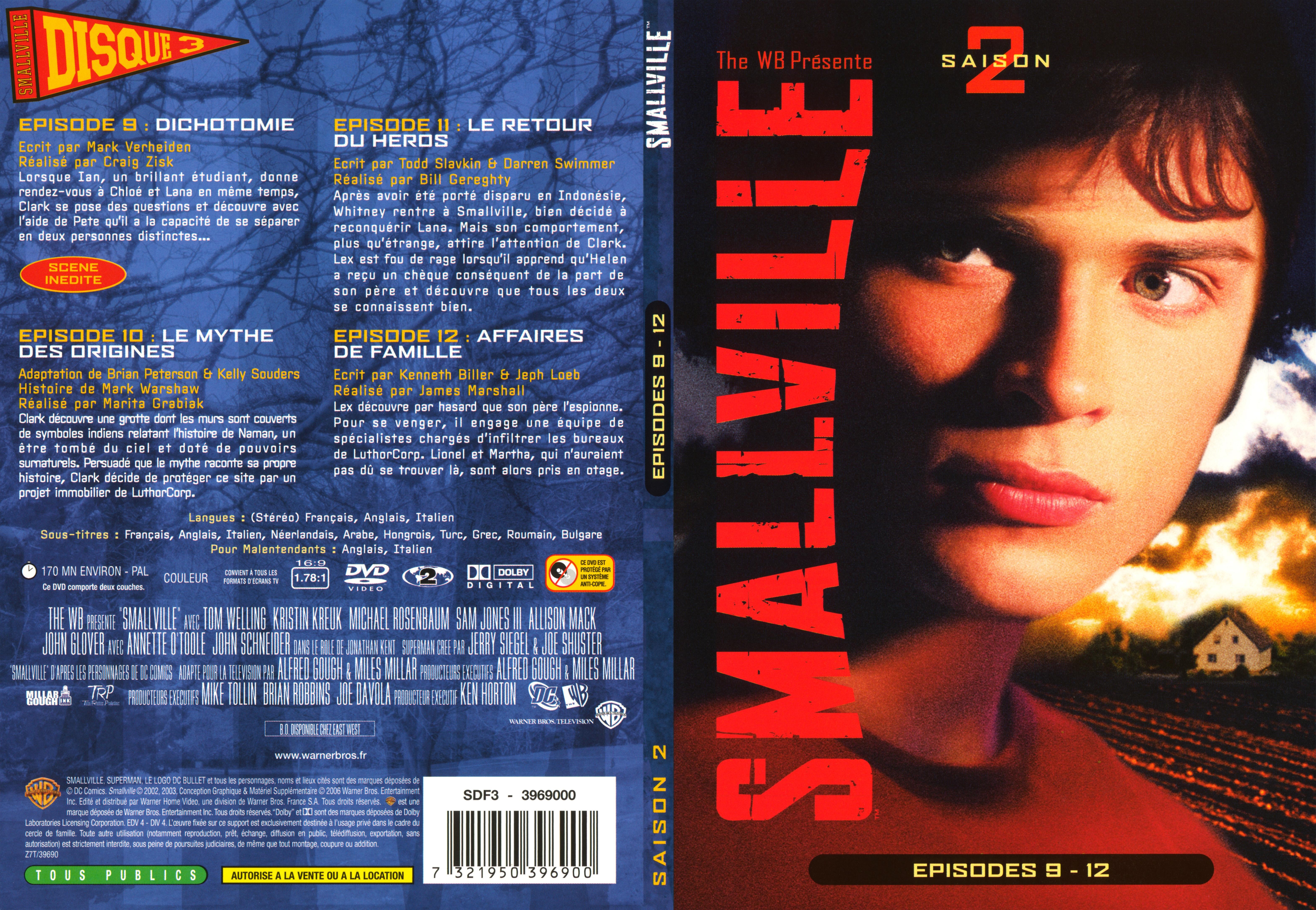 Jaquette DVD Smallville saison 2 DVD 3