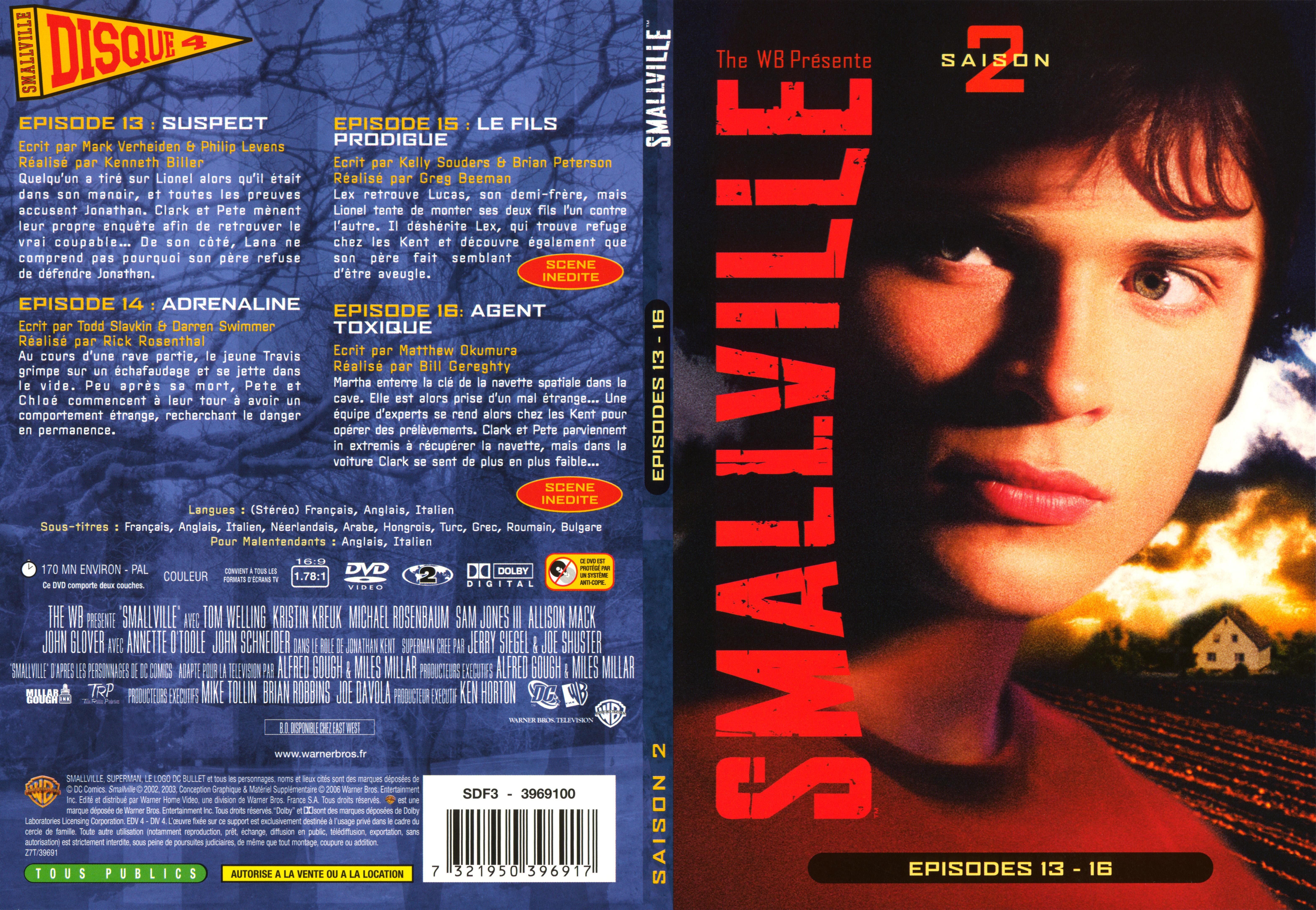 Jaquette DVD Smallville saison 2 DVD 4