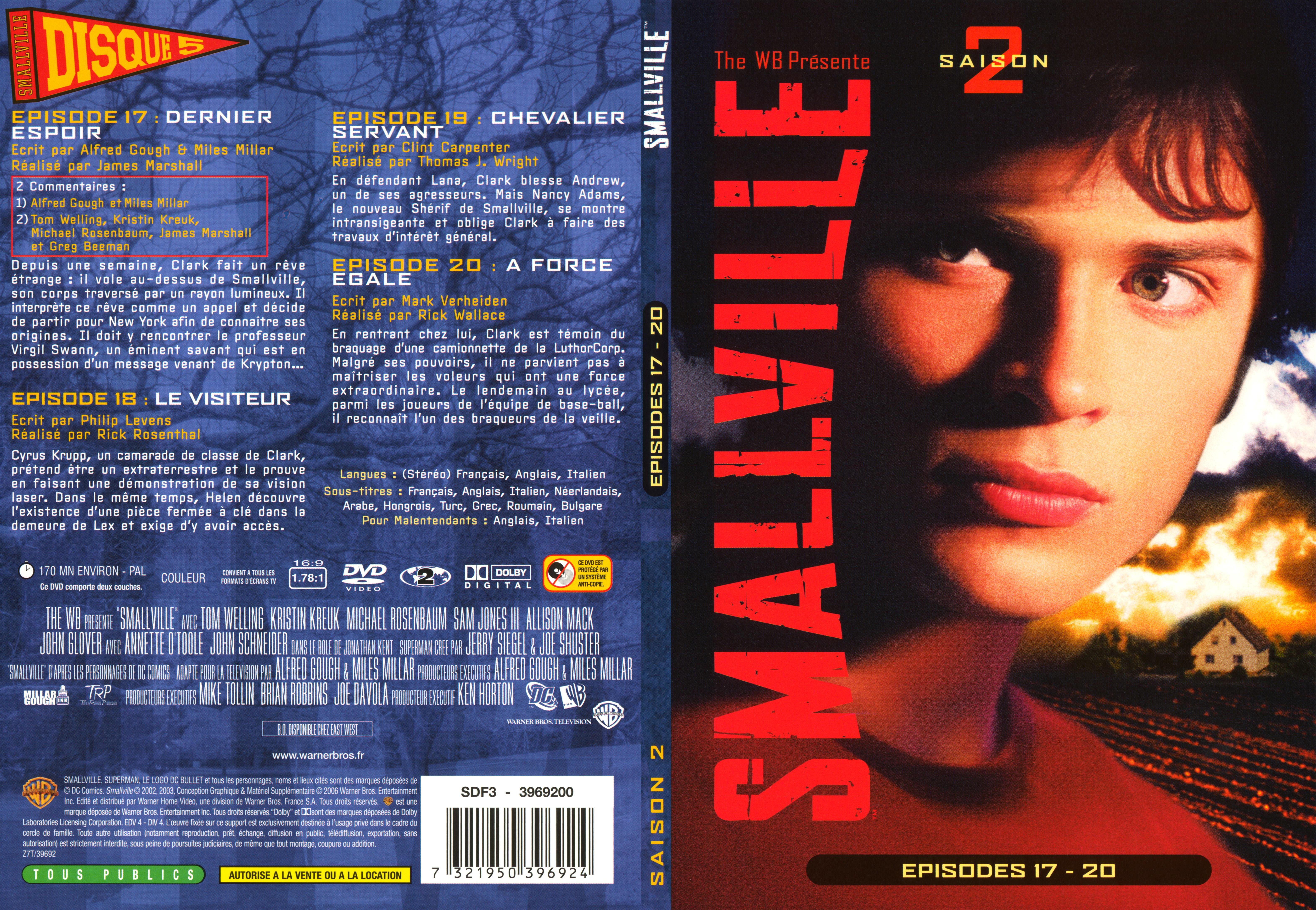 Jaquette DVD Smallville saison 2 DVD 5