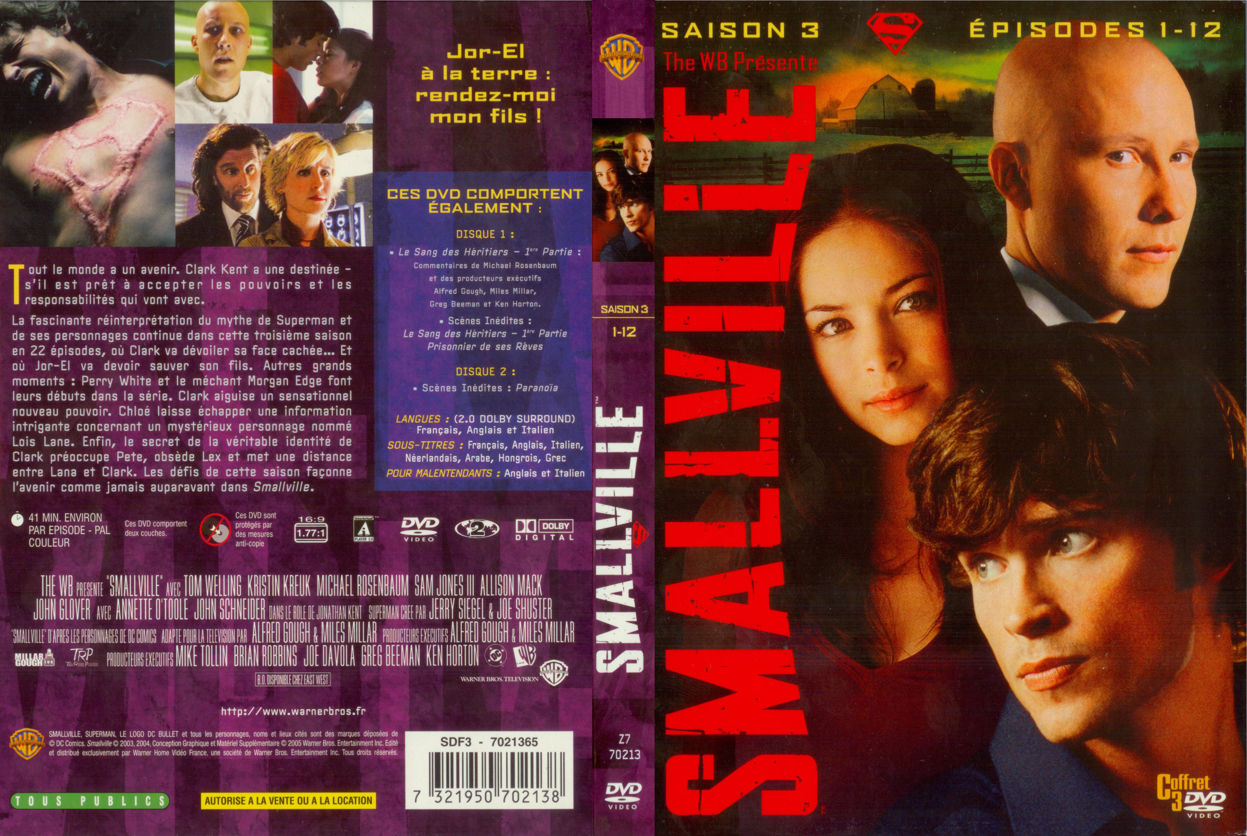 Jaquette DVD Smallville saison 3 COFFRET 1