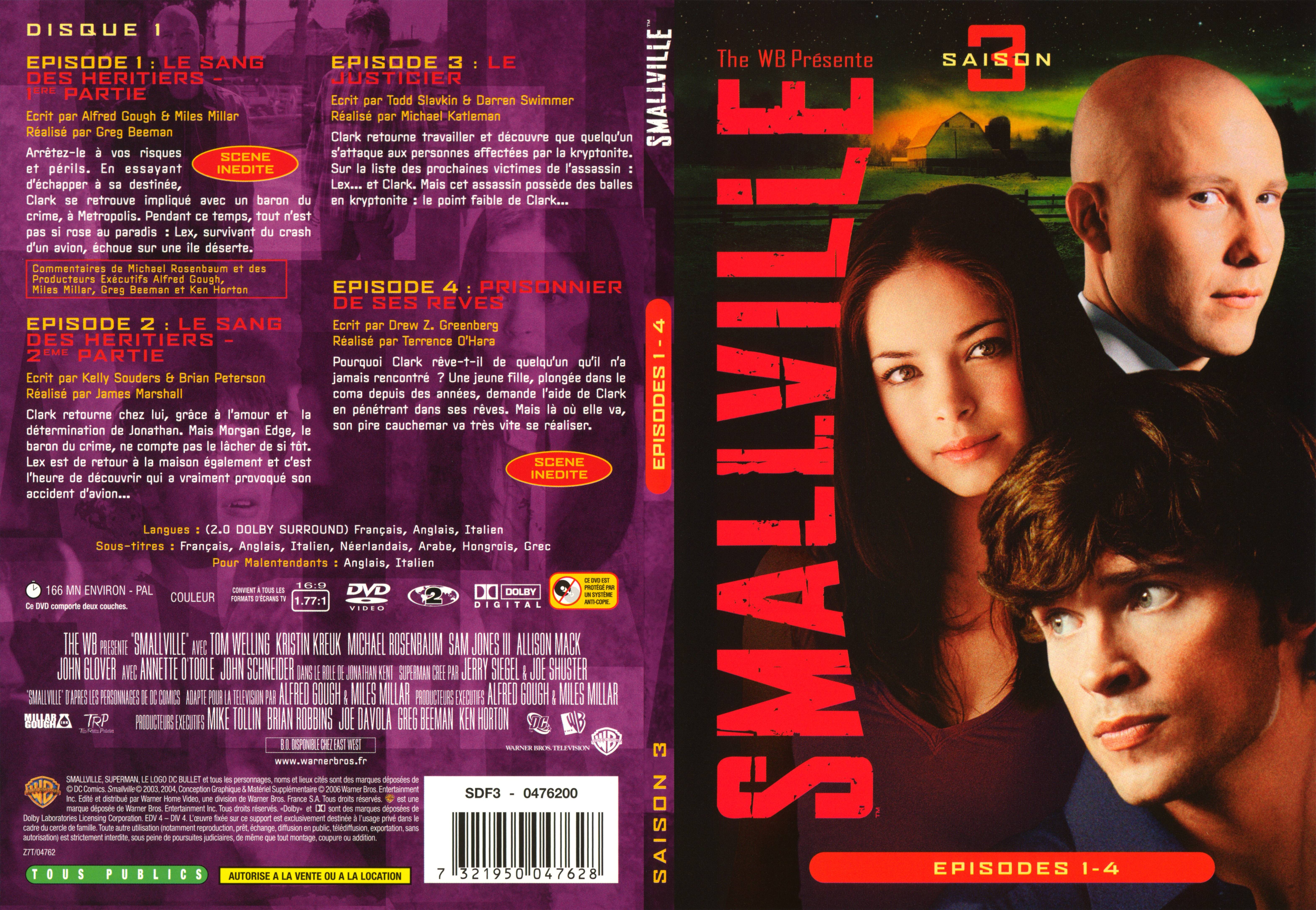 Jaquette DVD Smallville saison 3 DVD 1