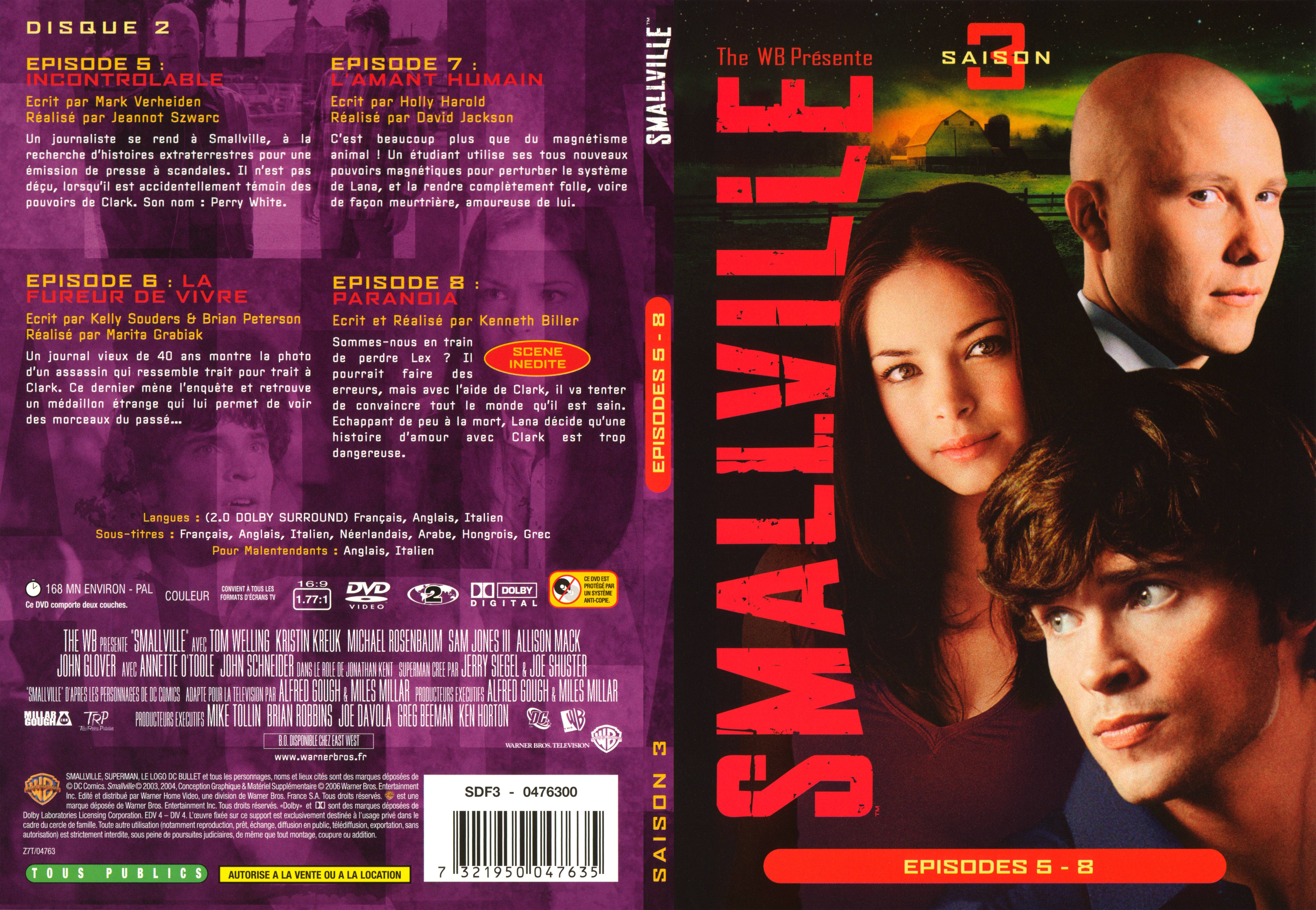 Jaquette DVD Smallville saison 3 DVD 2