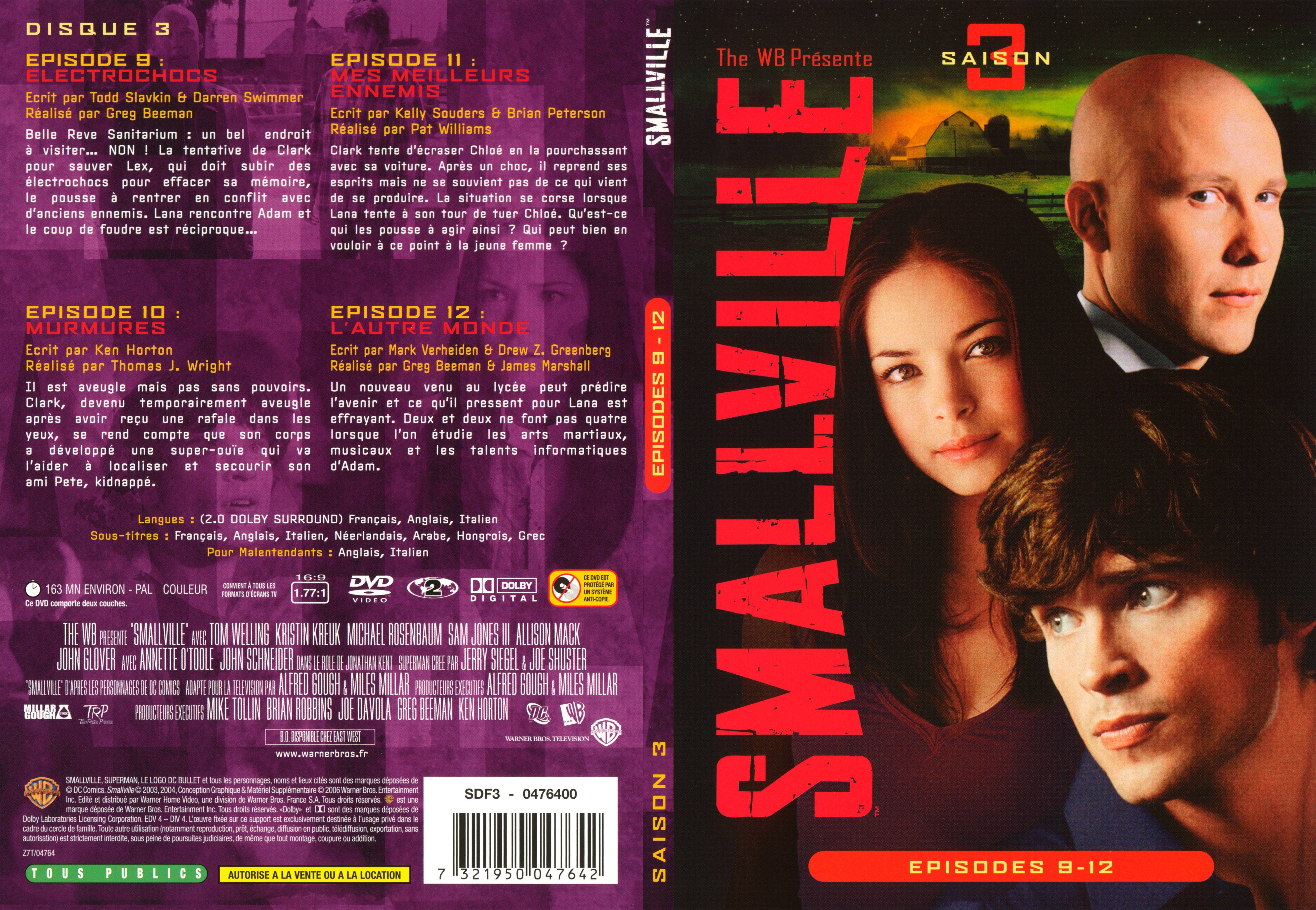 Jaquette DVD Smallville saison 3 DVD 3