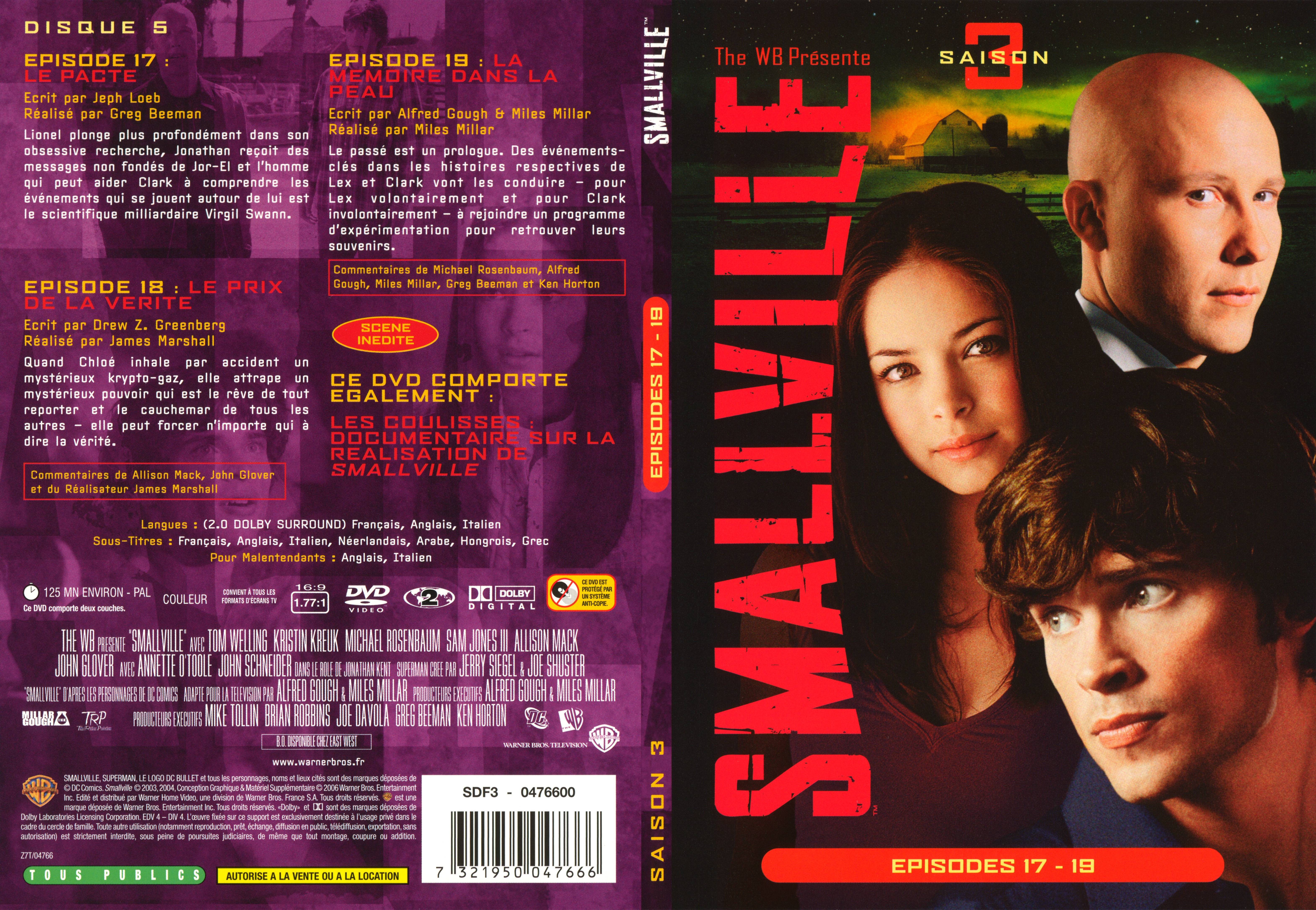 Jaquette DVD Smallville saison 3 DVD 5