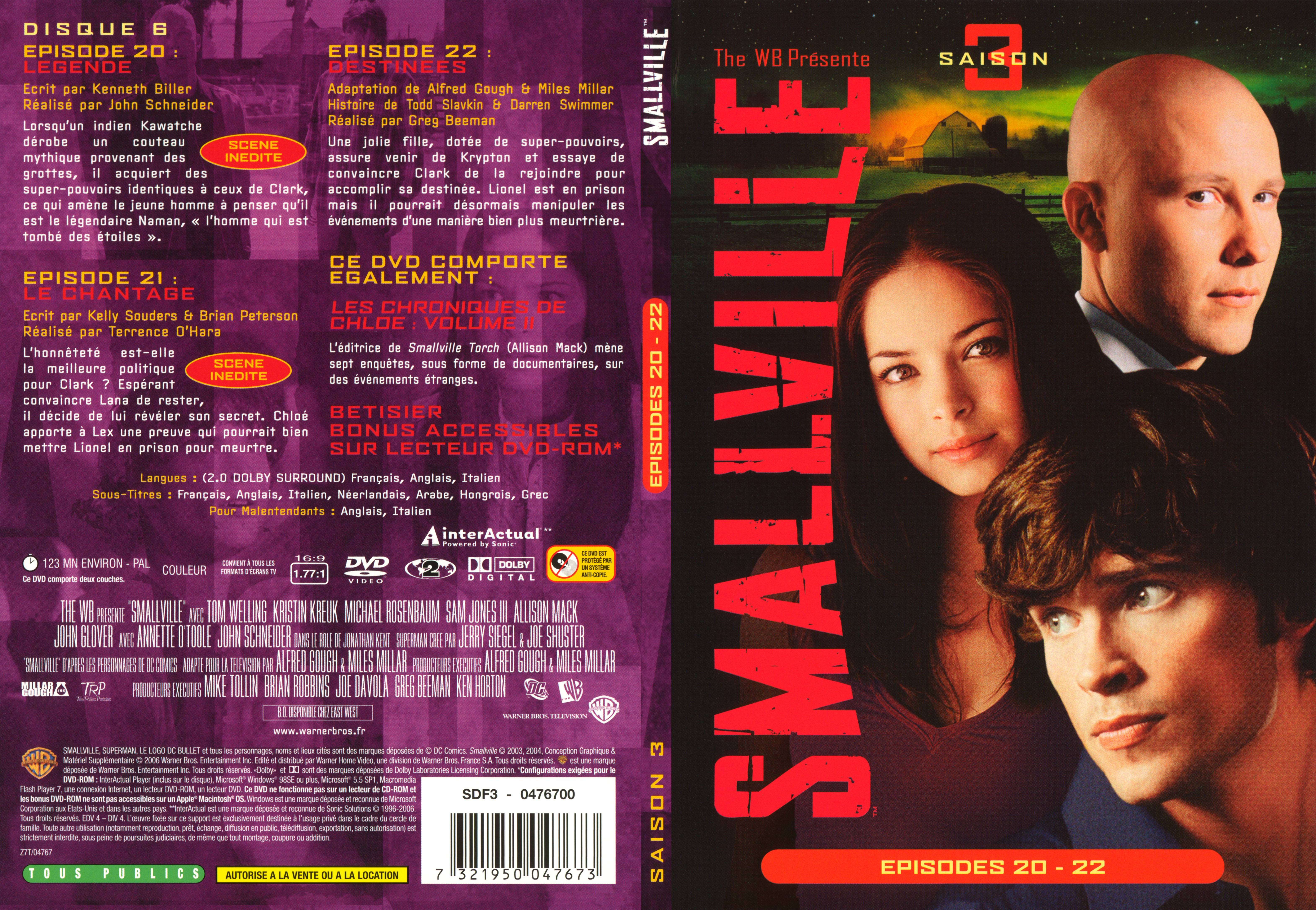 Jaquette DVD Smallville saison 3 DVD 6