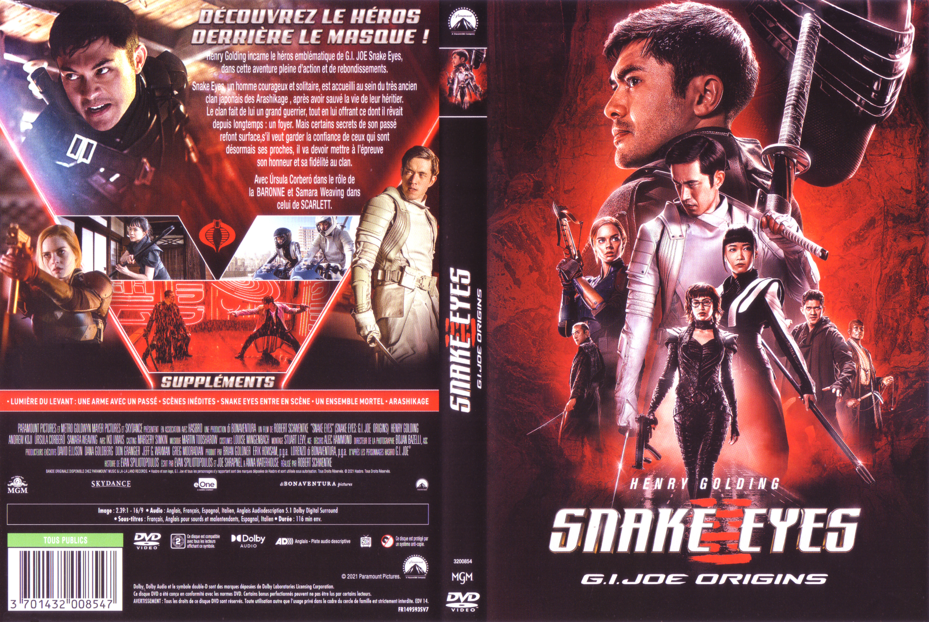 Jaquette DVD Snake Eyes GI Joe Origins