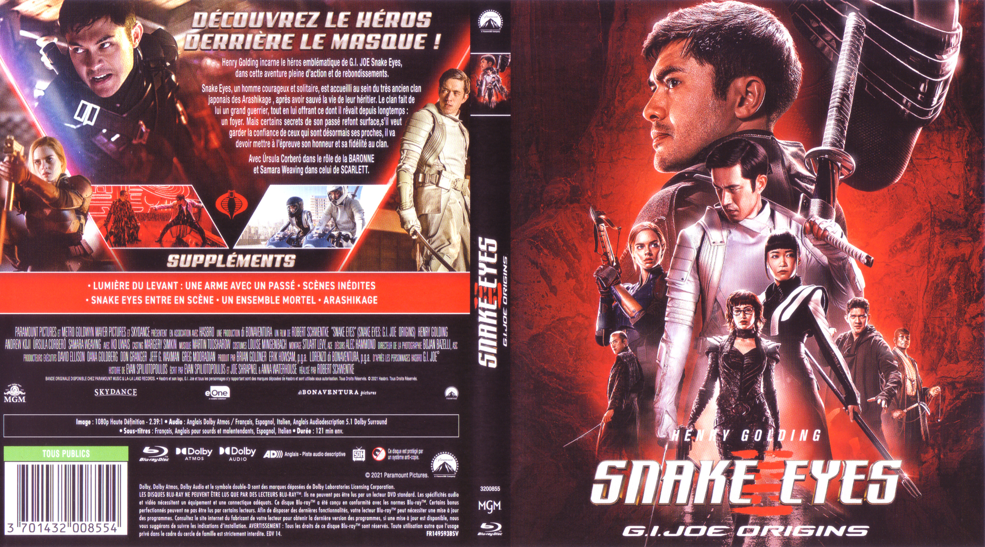 Jaquette DVD Snake Eyes GI Joe Origins (BLU-RAY)