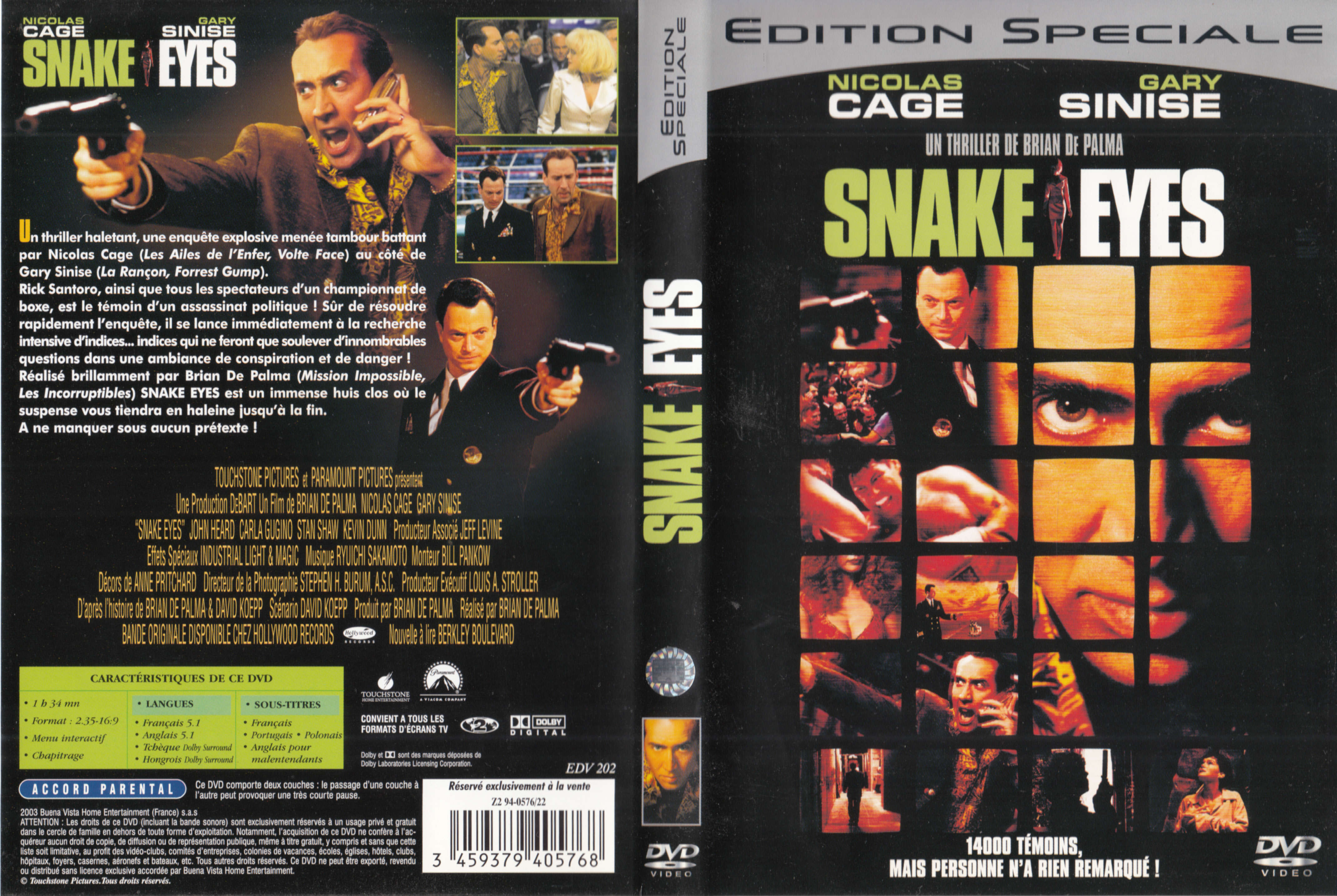 Jaquette DVD Snake Eyes v3