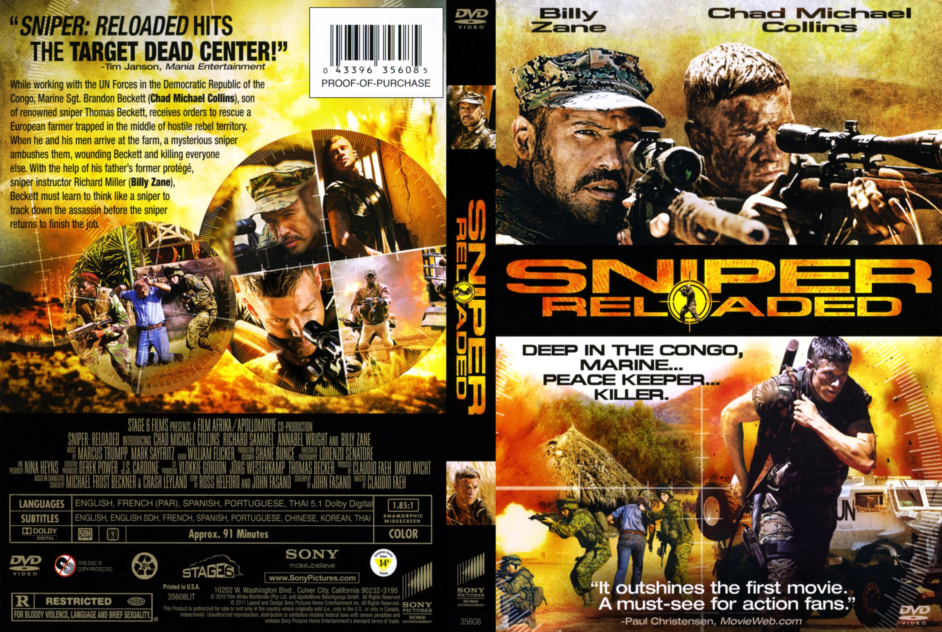 Jaquette DVD Sniper Reloaded (Canadienne)