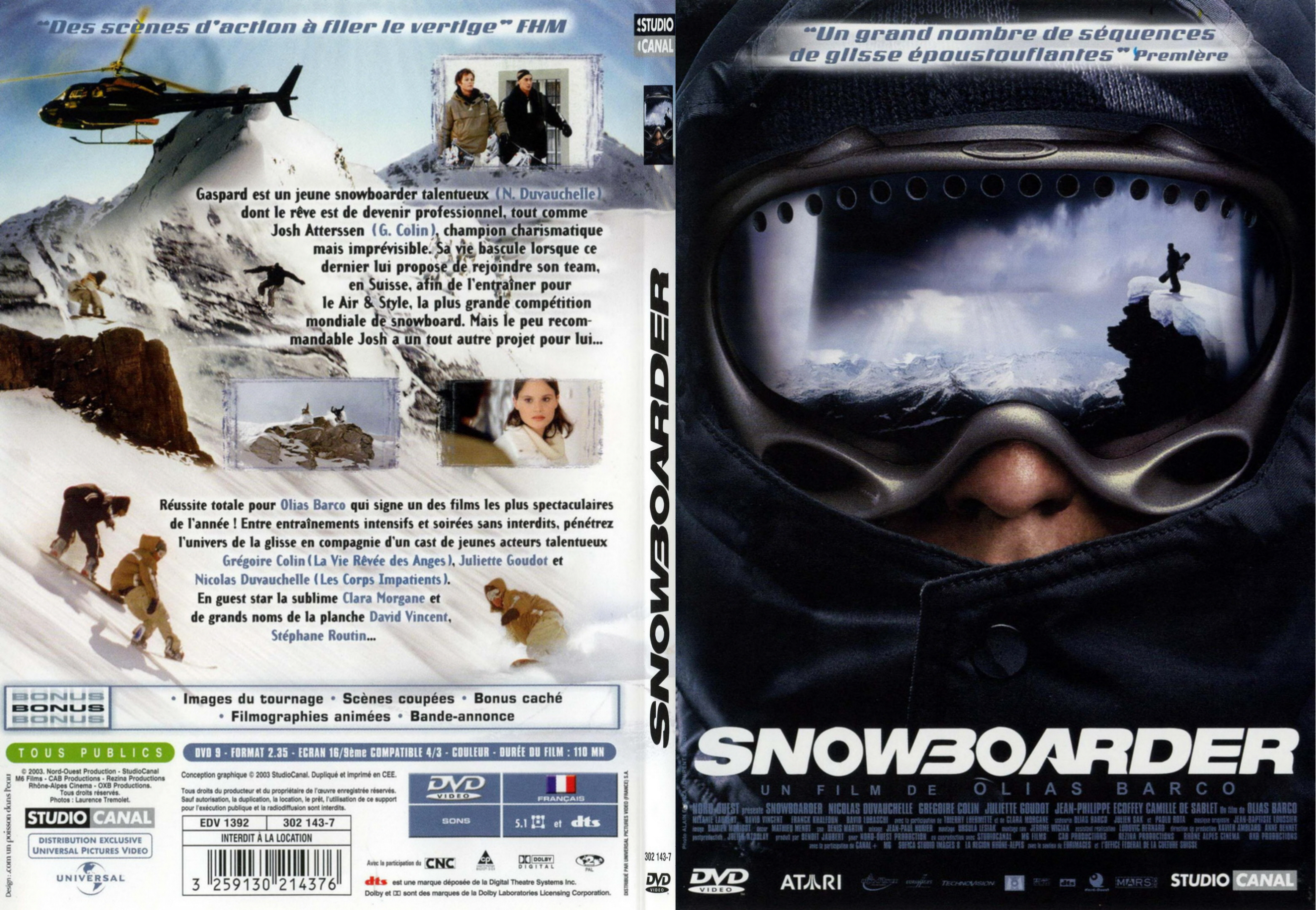 Jaquette DVD Snowboarder - SLIM