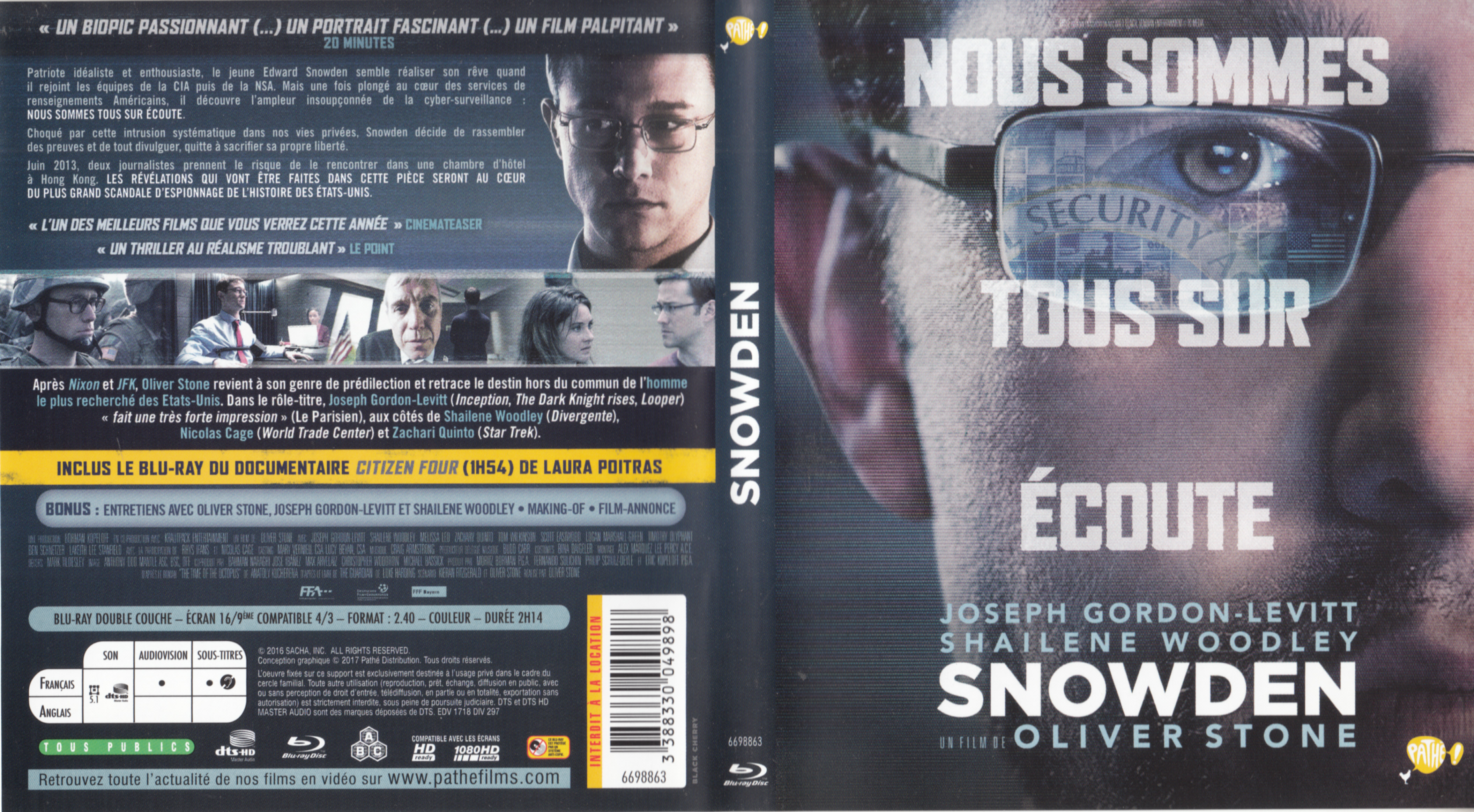 Jaquette DVD Snowden (BLU-RAY)