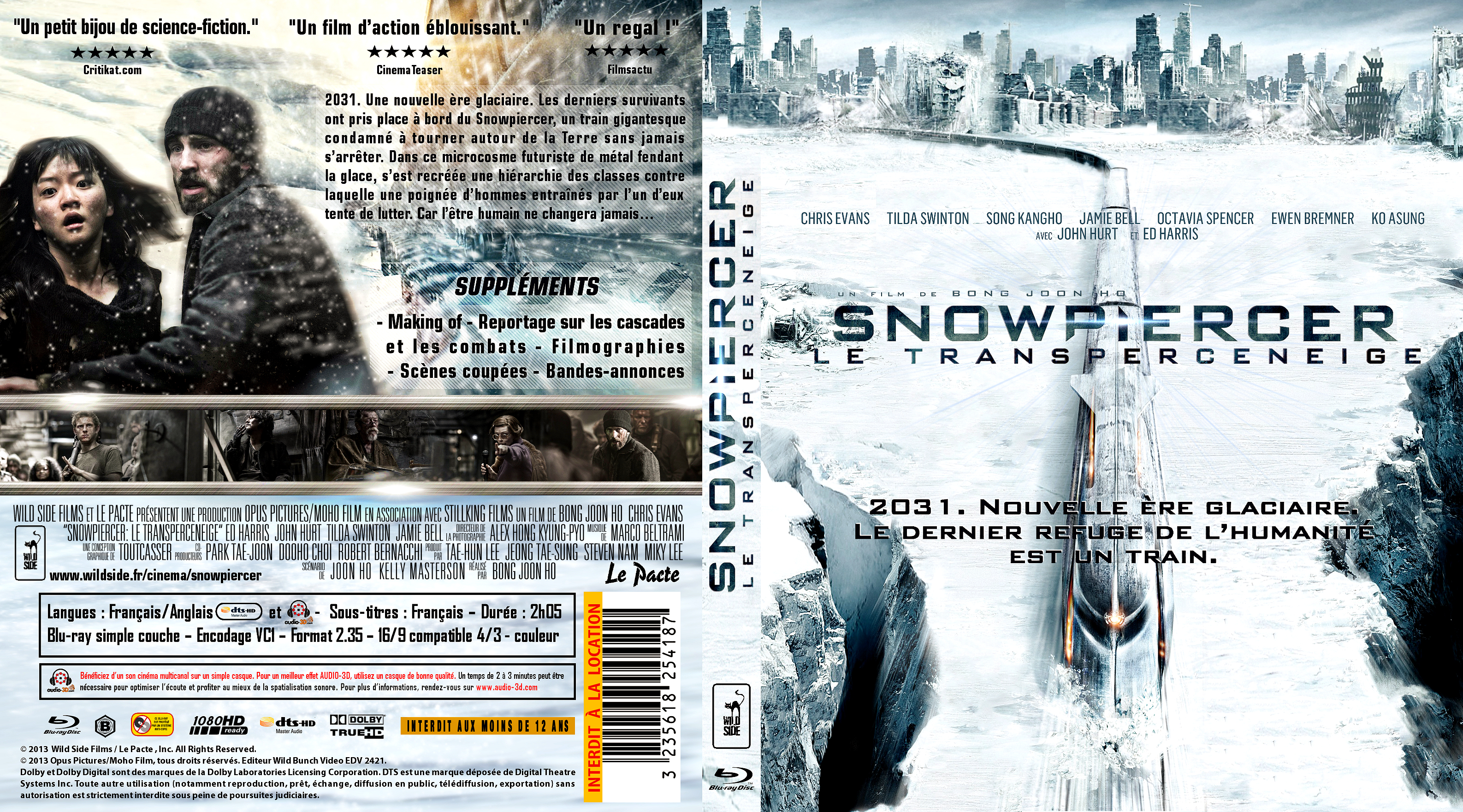 Jaquette DVD Snowpiercer, Le Transperceneige custom (BLU-RAY)