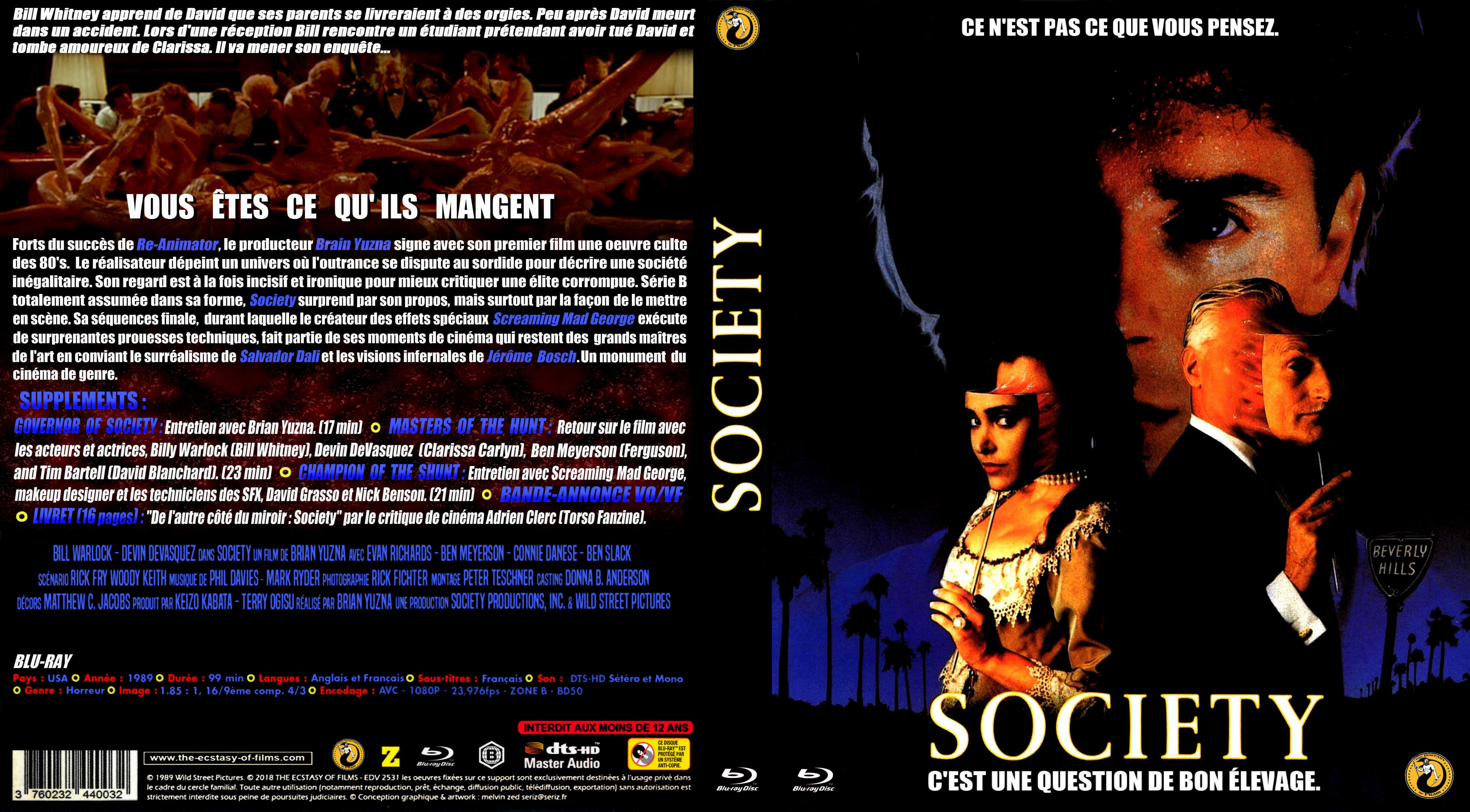 Jaquette DVD Society custom (BLU-RAY) v2