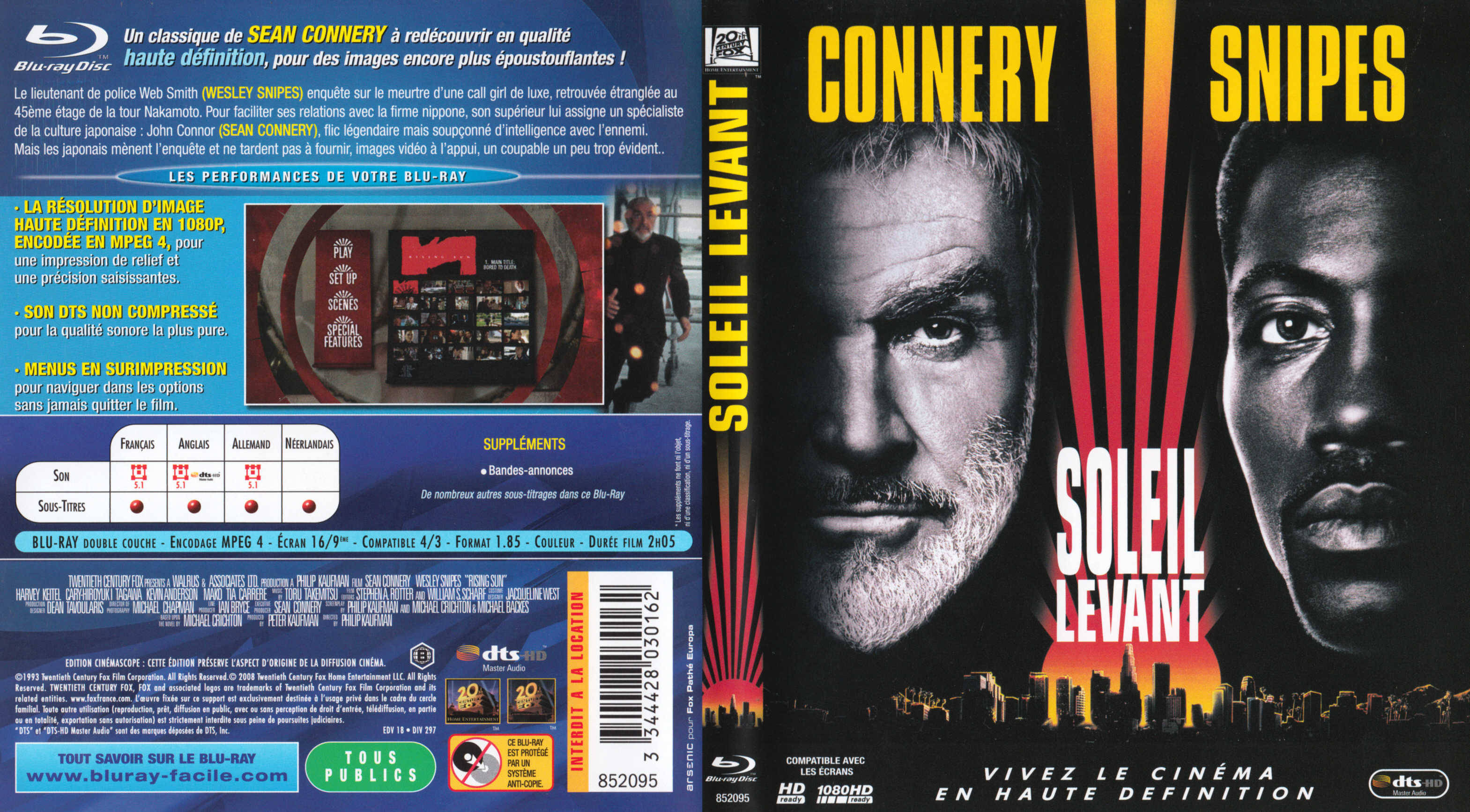 Jaquette DVD Soleil levant (BLU-RAY)