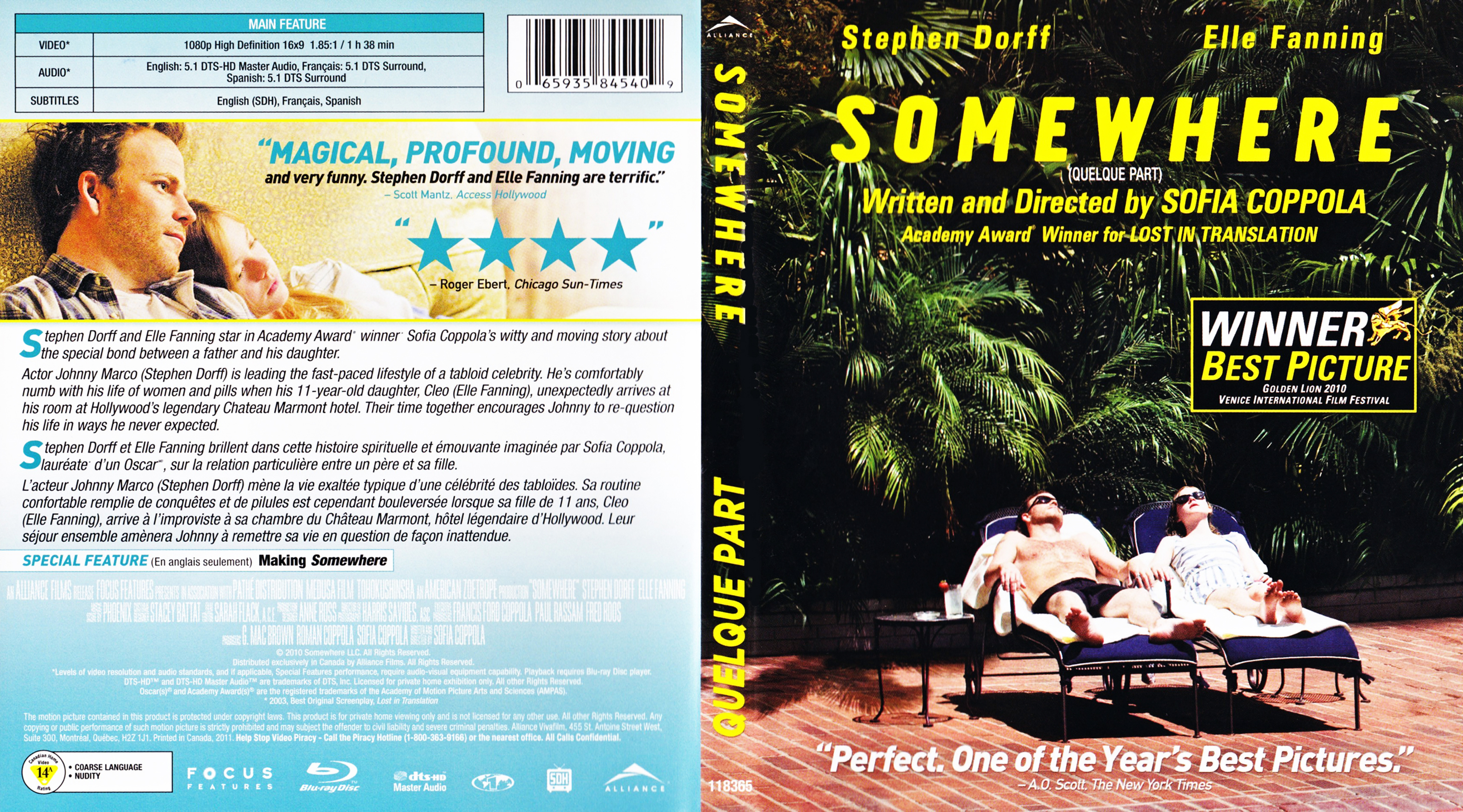 Jaquette DVD Somewhere - quelque part (Canadienne) (BLU-RAY)