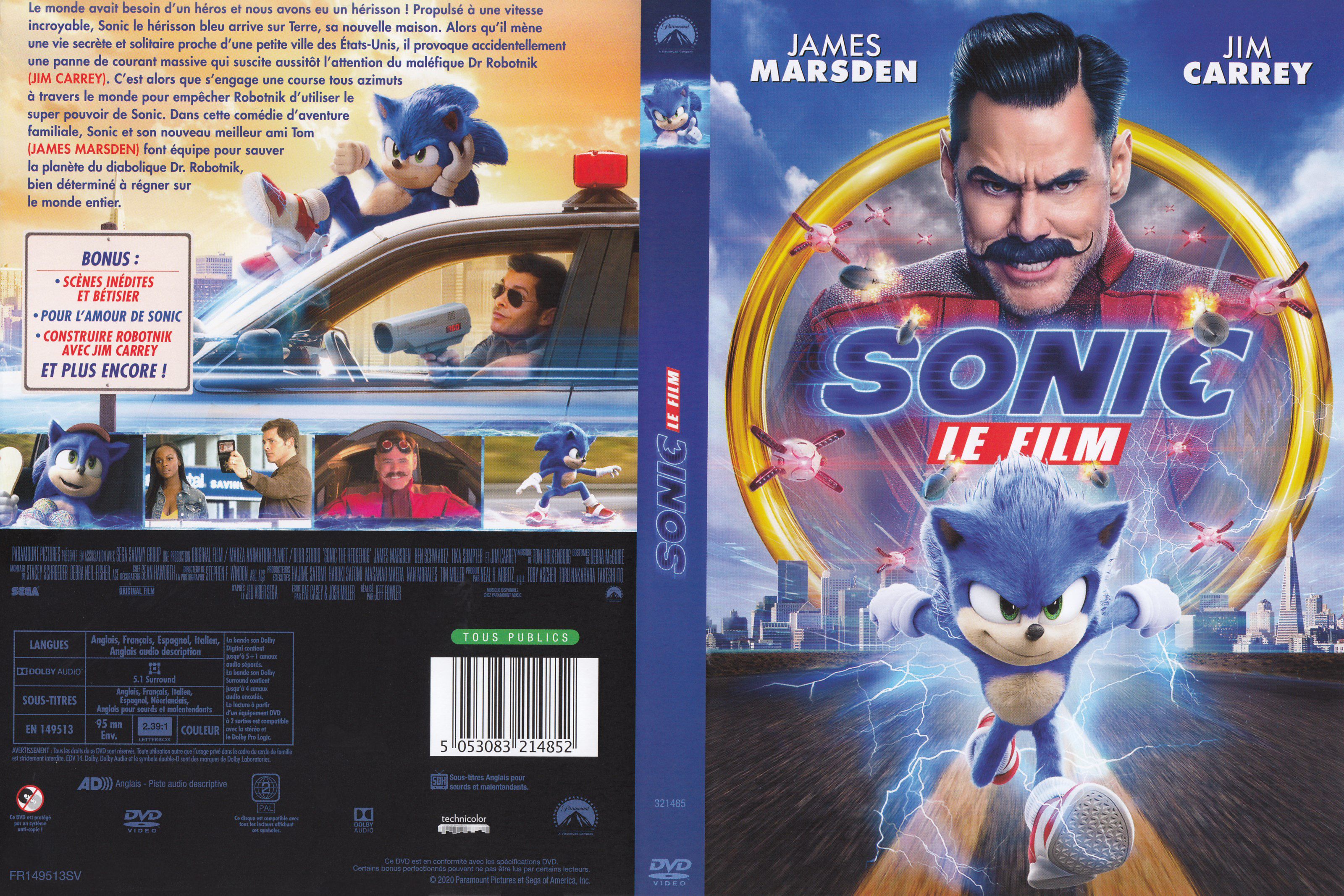 Jaquette DVD Sonic le film