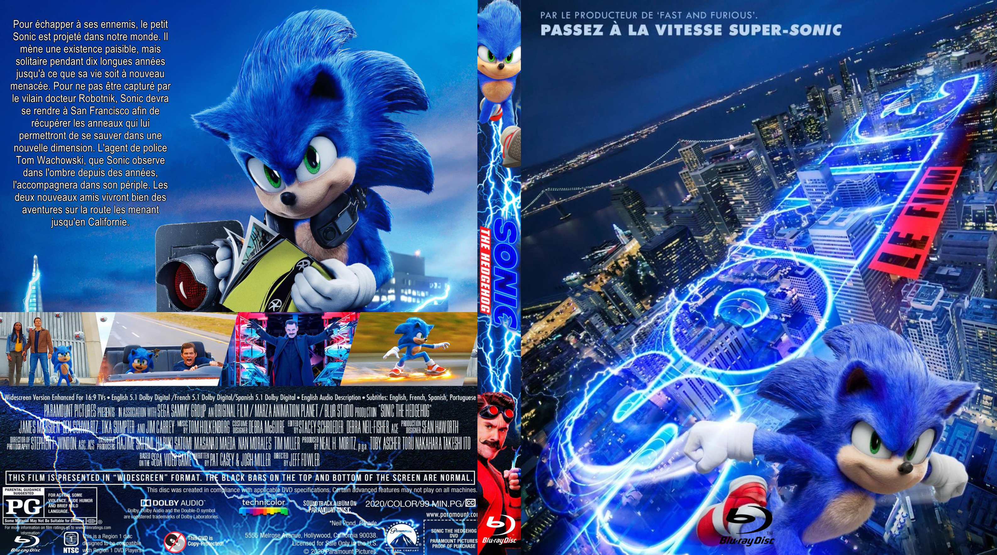 Jaquette DVD Sonic le film custom (BLU-RAY)