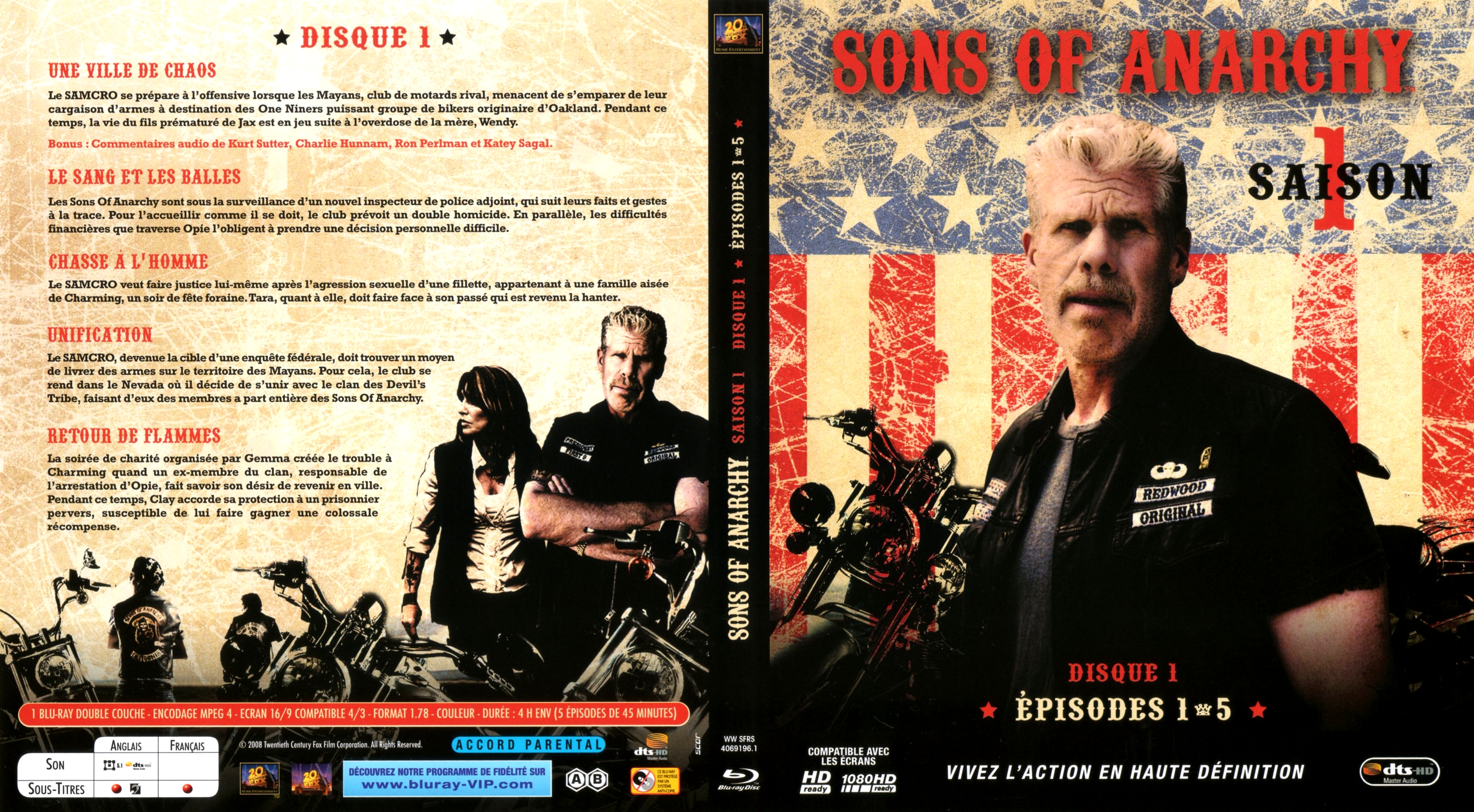 Jaquette DVD Sons of anarchy Saison 1 DISC 1 (BLU-RAY)
