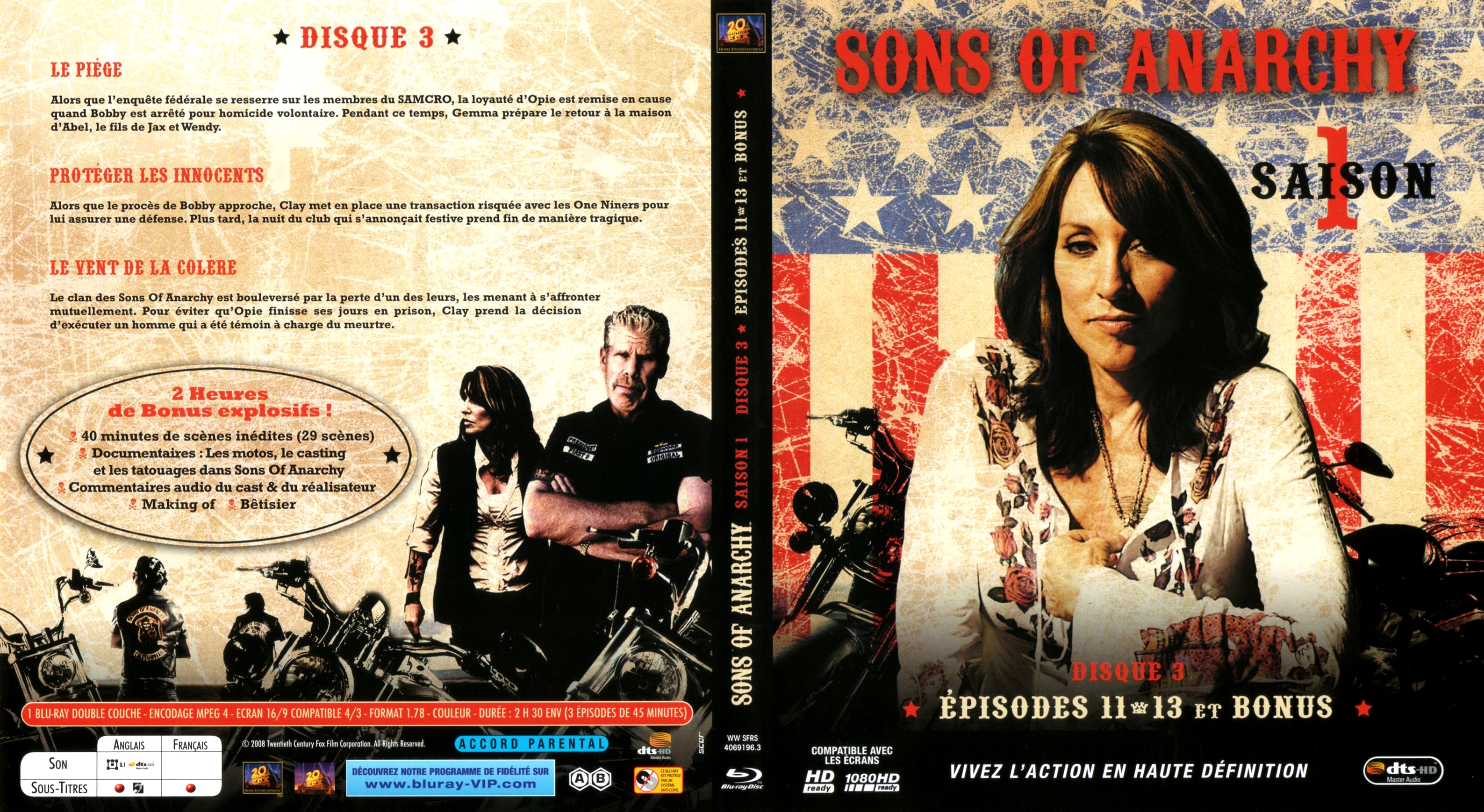Jaquette DVD Sons of anarchy Saison 1 DISC 3 (BLU-RAY)