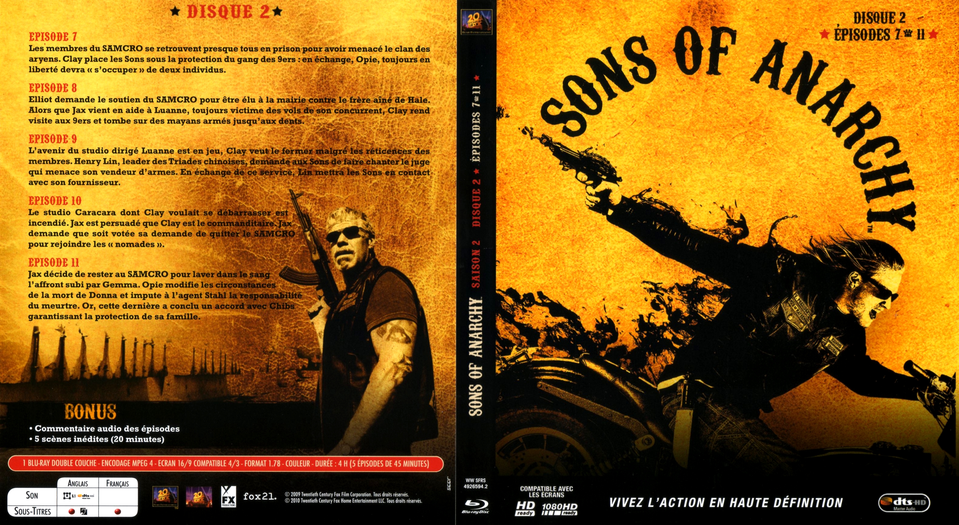 Jaquette DVD Sons of anarchy Saison 2 DISC 2 (BLU-RAY)