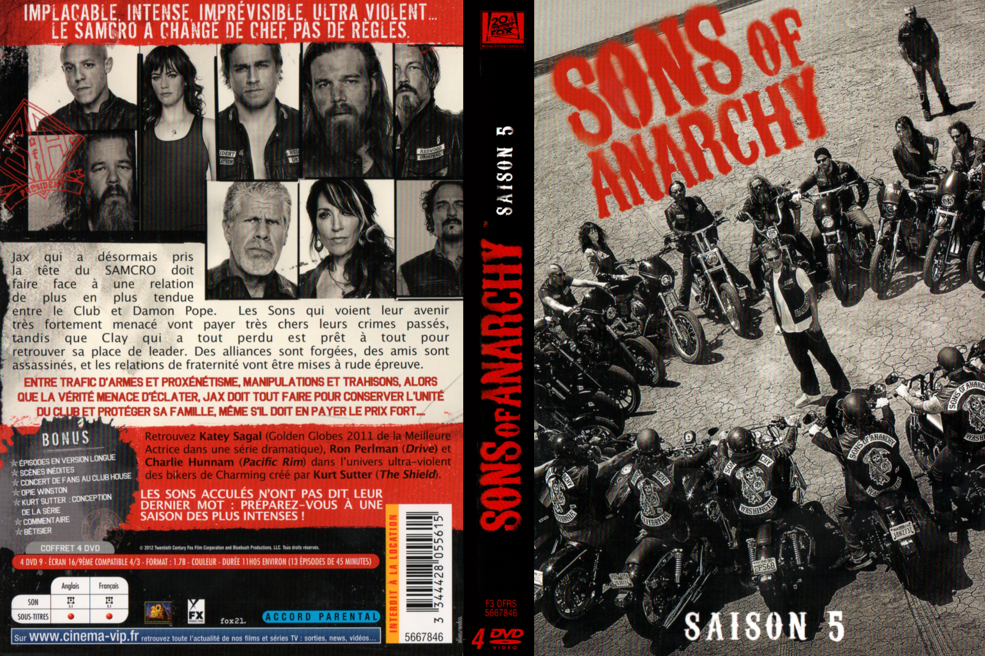 Jaquette DVD Sons of anarchy Saison 5 COFFRET
