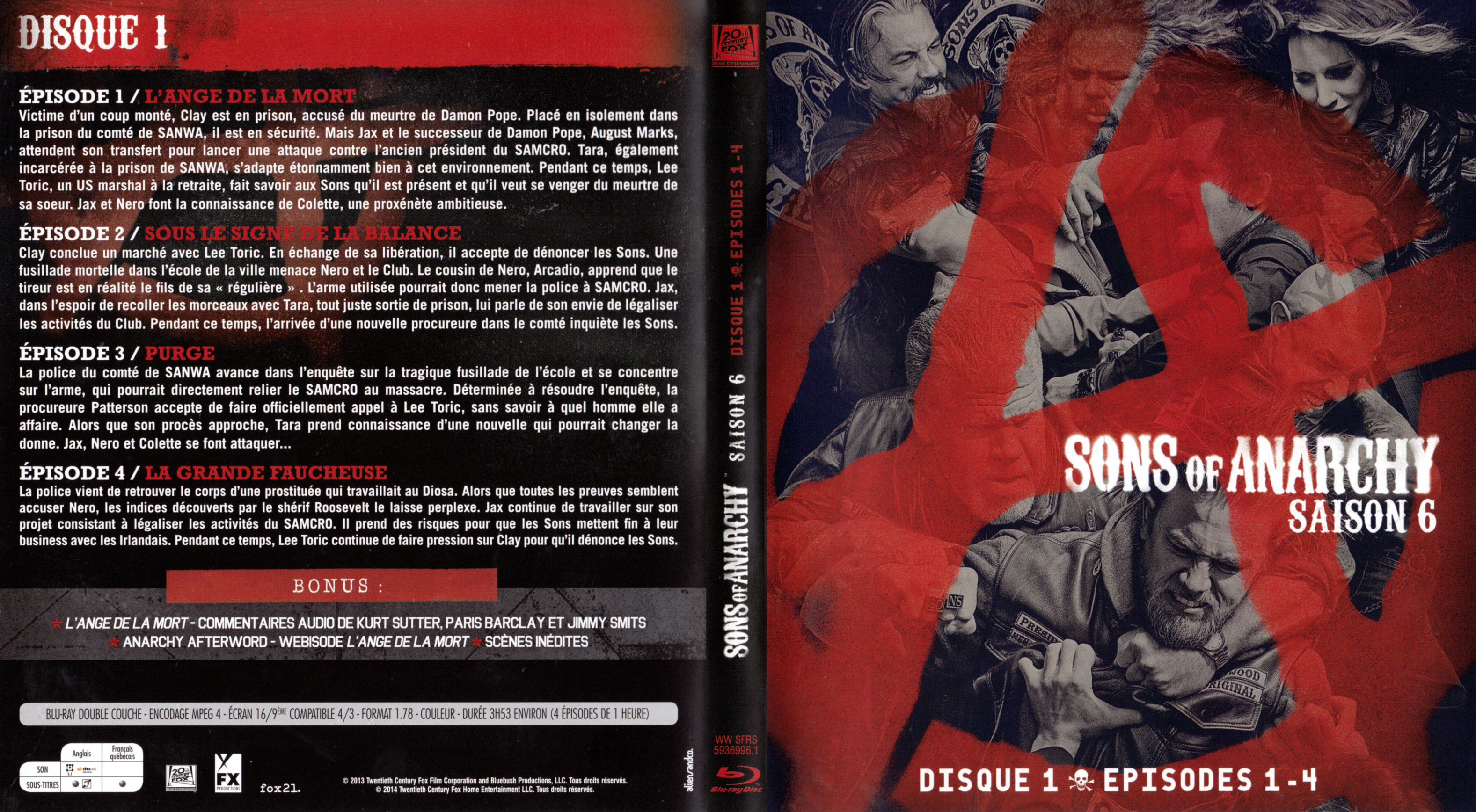 Jaquette DVD Sons of anarchy Saison 6 DISC 1 (BLU-RAY)